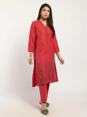 2 Piece Khaddar Suit-Embroidered (Pret)