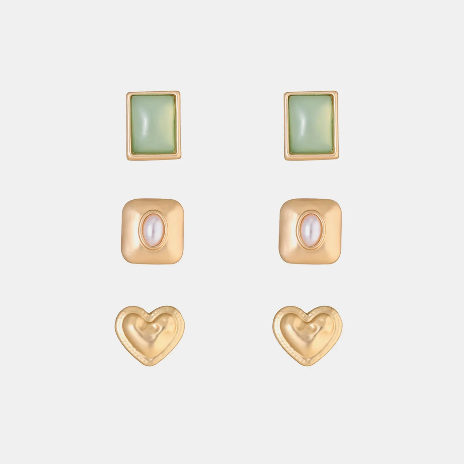 3-Piece Alloy Stud Earrings