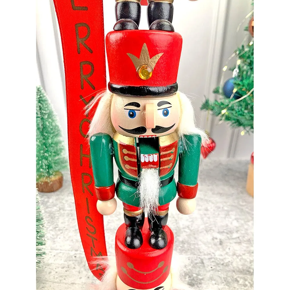 3 Tier Stacked Wooden Nutcracker Christmas Table Décor