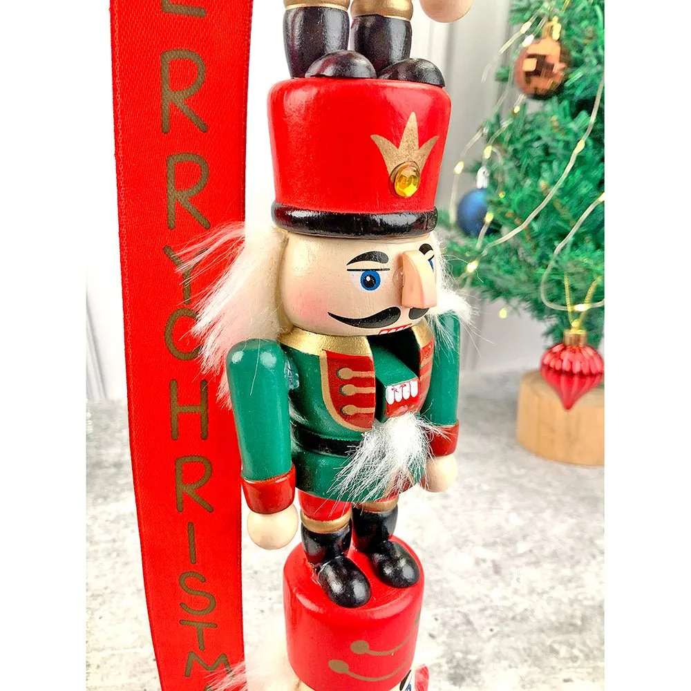 3 Tier Stacked Wooden Nutcracker Christmas Table Décor