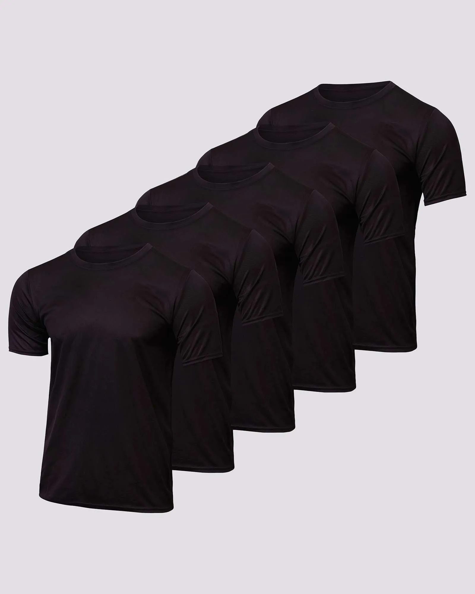 5 Pack: Men’s Mesh Short Sleeve Crew Active T-Shirt