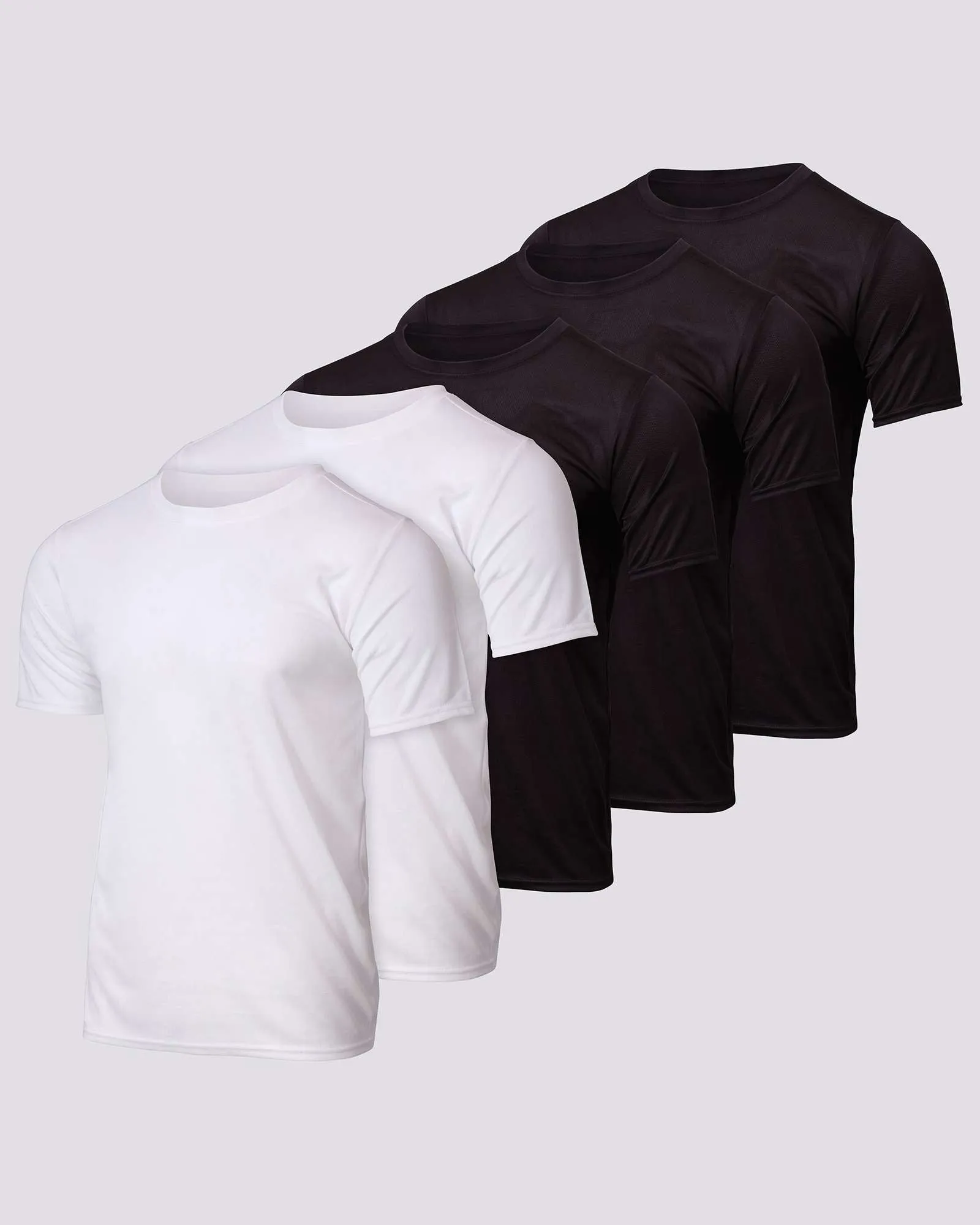 5 Pack: Men’s Mesh Short Sleeve Crew Active T-Shirt