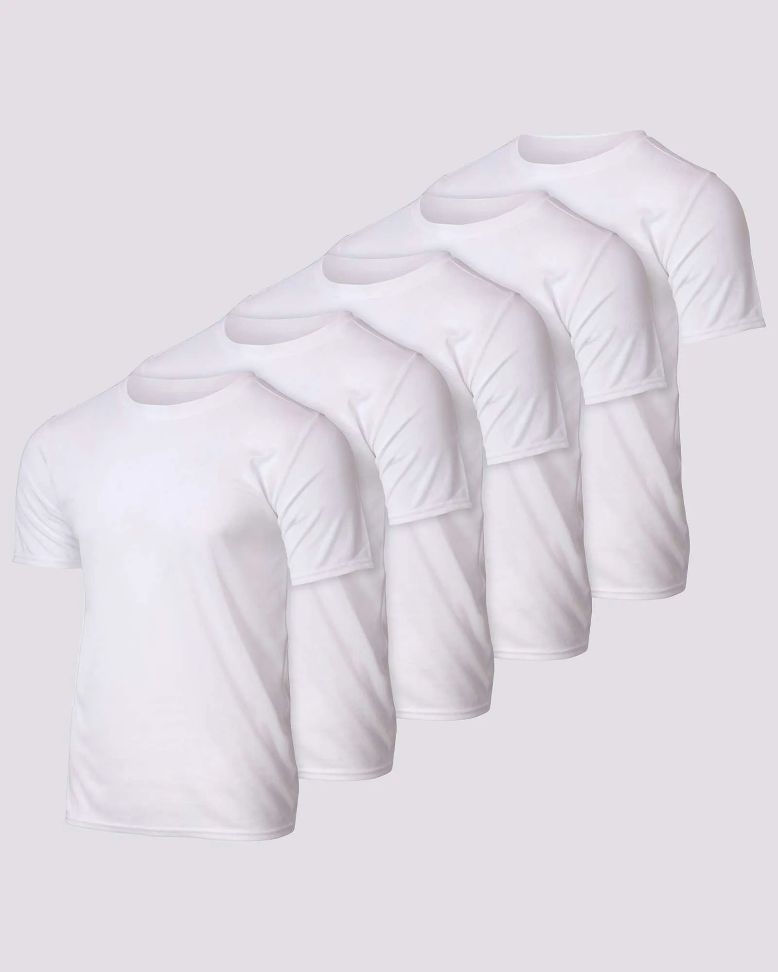 5 Pack: Men’s Mesh Short Sleeve Crew Active T-Shirt