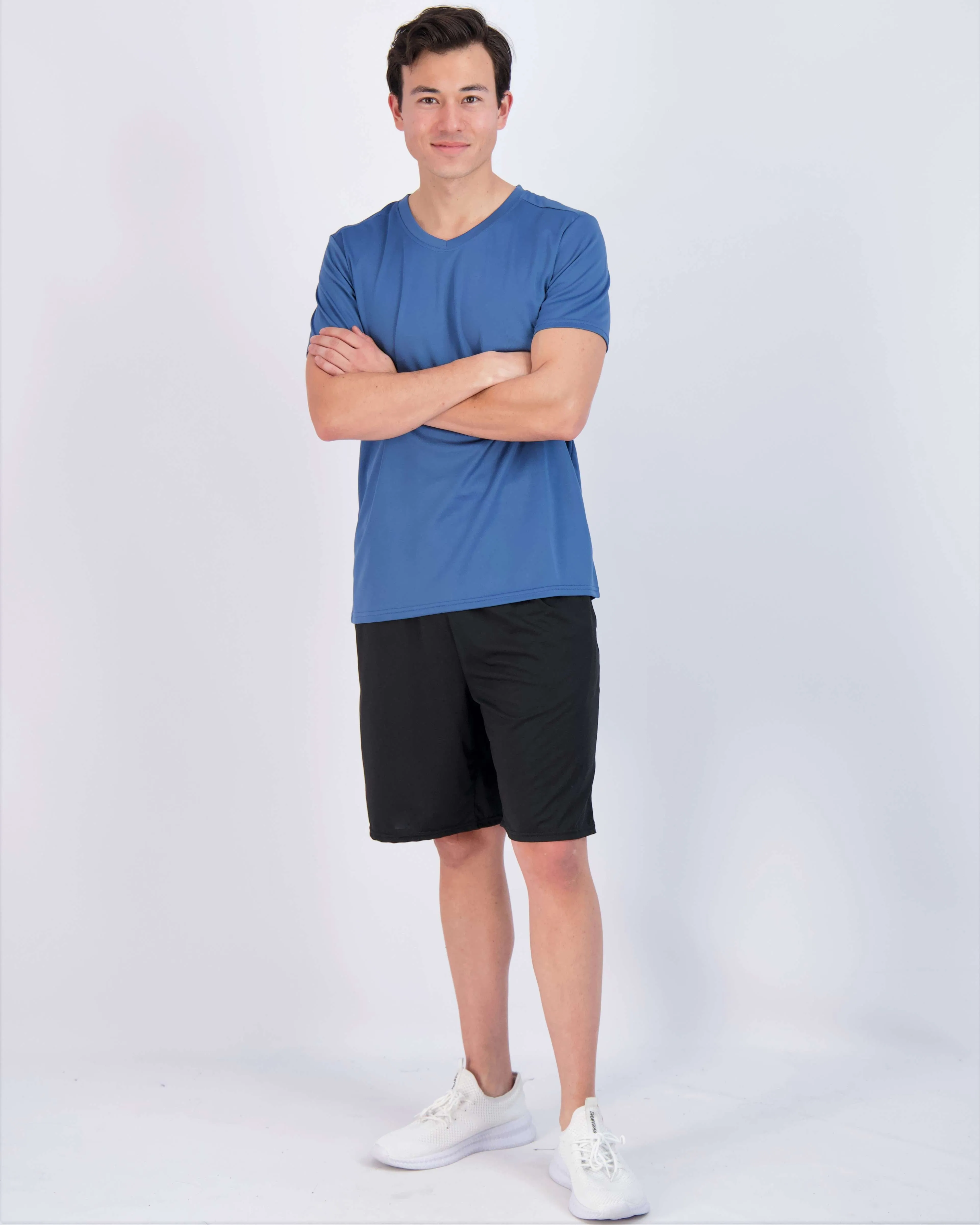 5 Pack: Mens V-Neck Mesh Active Short Sleeve T-Shirt (Available in Big & Tall)
