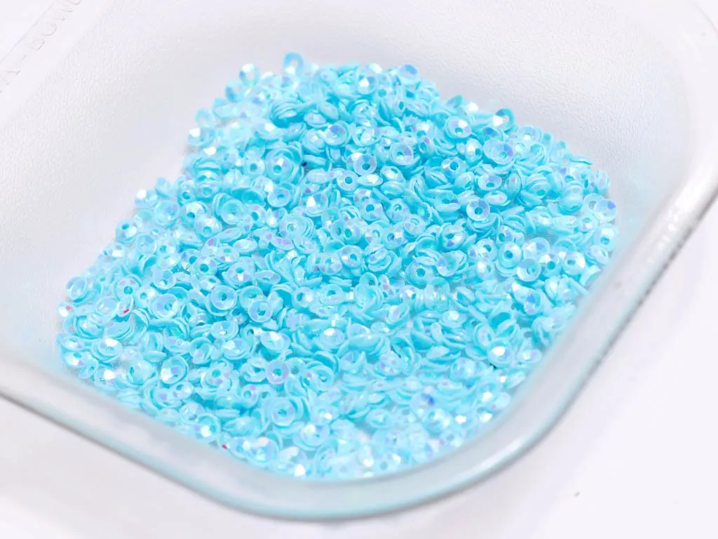 Aqua Blue Center Hole Bowl Plastic Sequins(Wholesale)