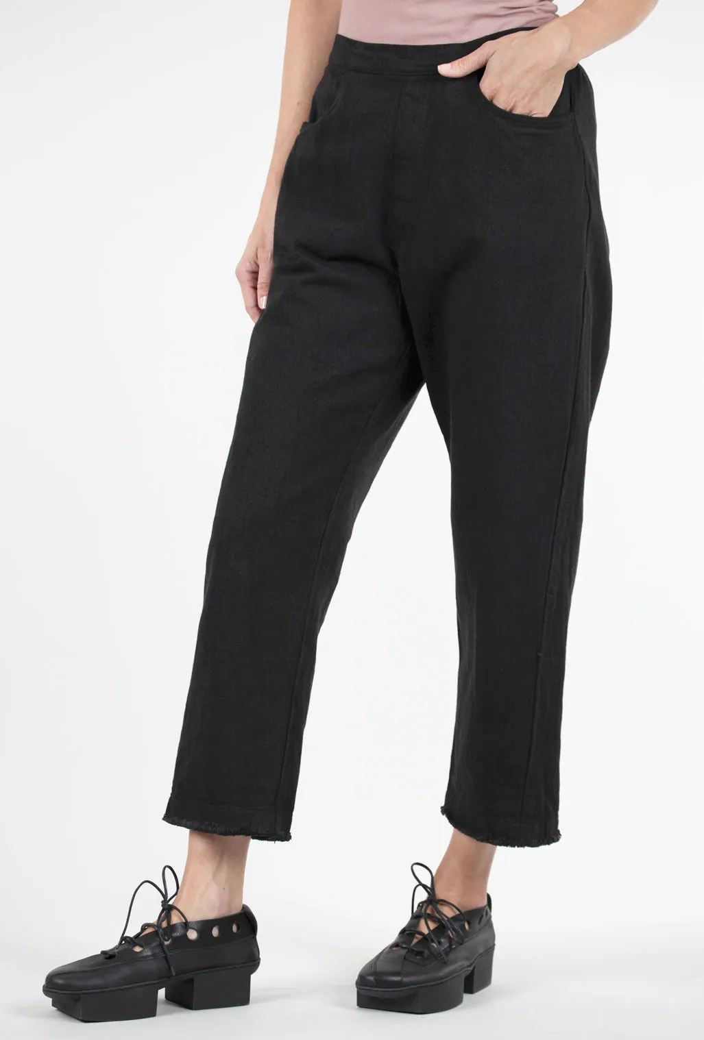 Autumn Twill Crop Pant, Black