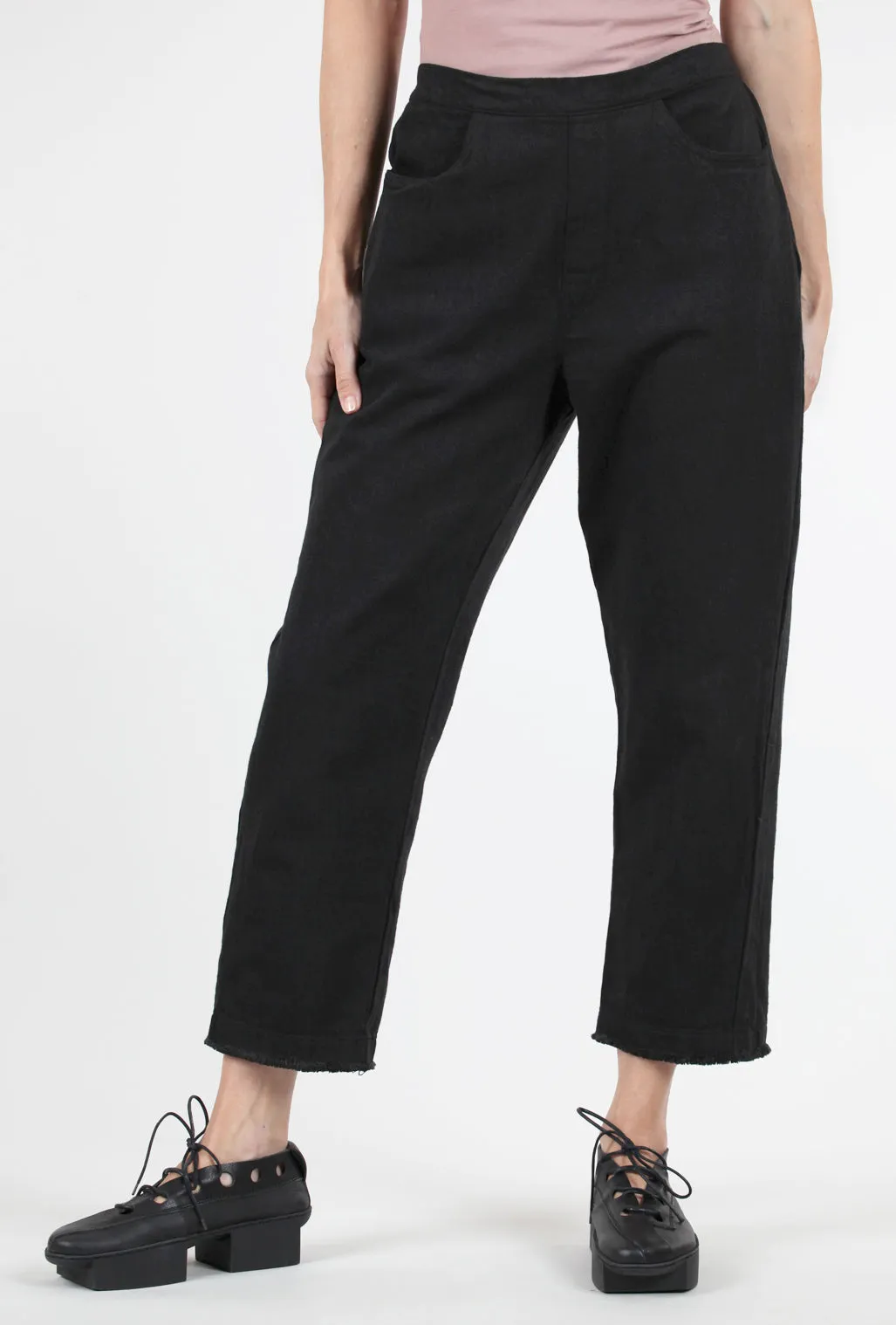 Autumn Twill Crop Pant, Black