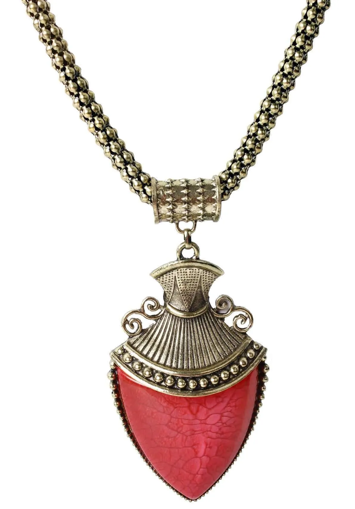 Big Agate Stones Design Imitation Fashion Metal Pendant with Long Chain For Girls