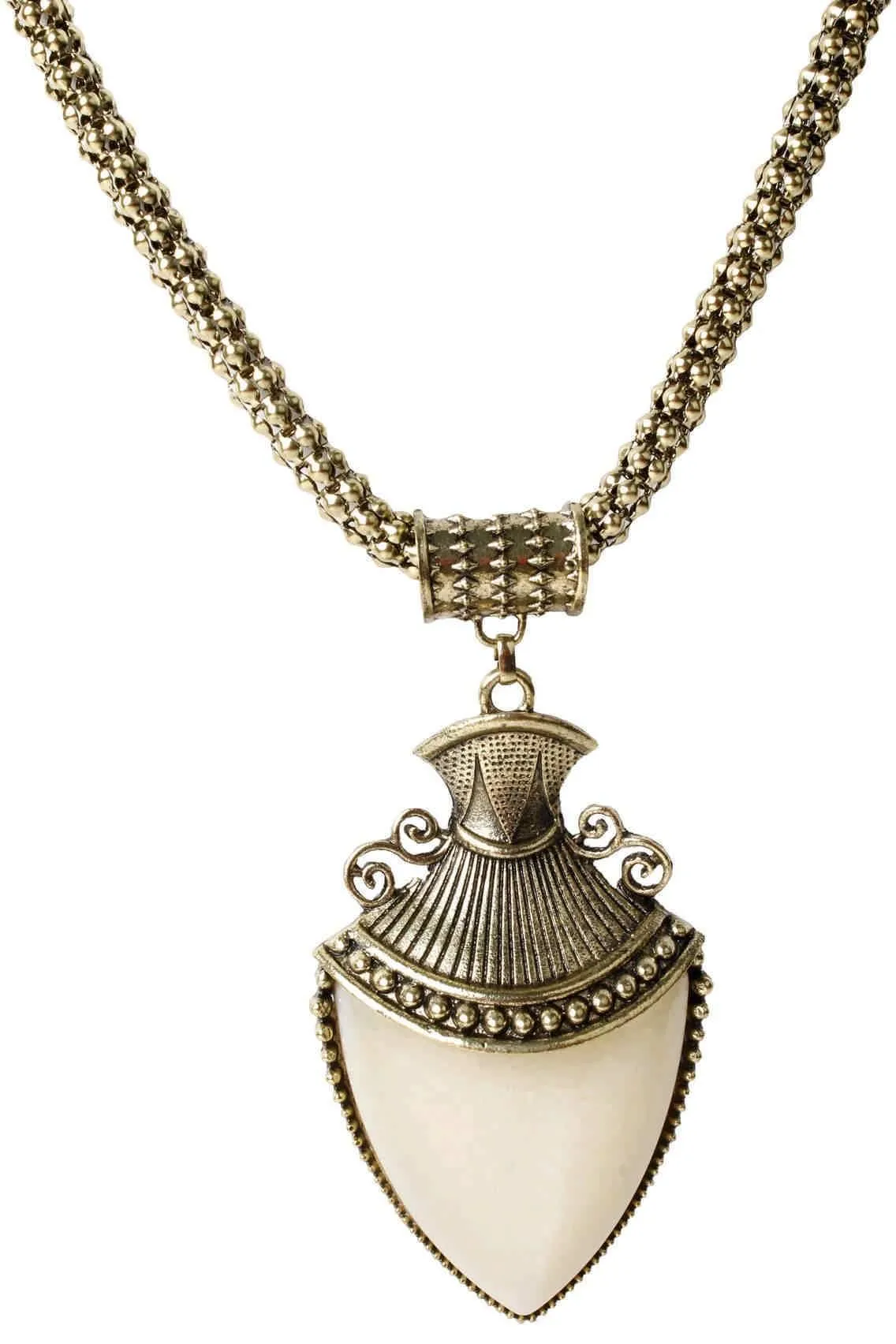 Big Agate Stones Design Imitation Fashion Metal Pendant with Long Chain For Girls