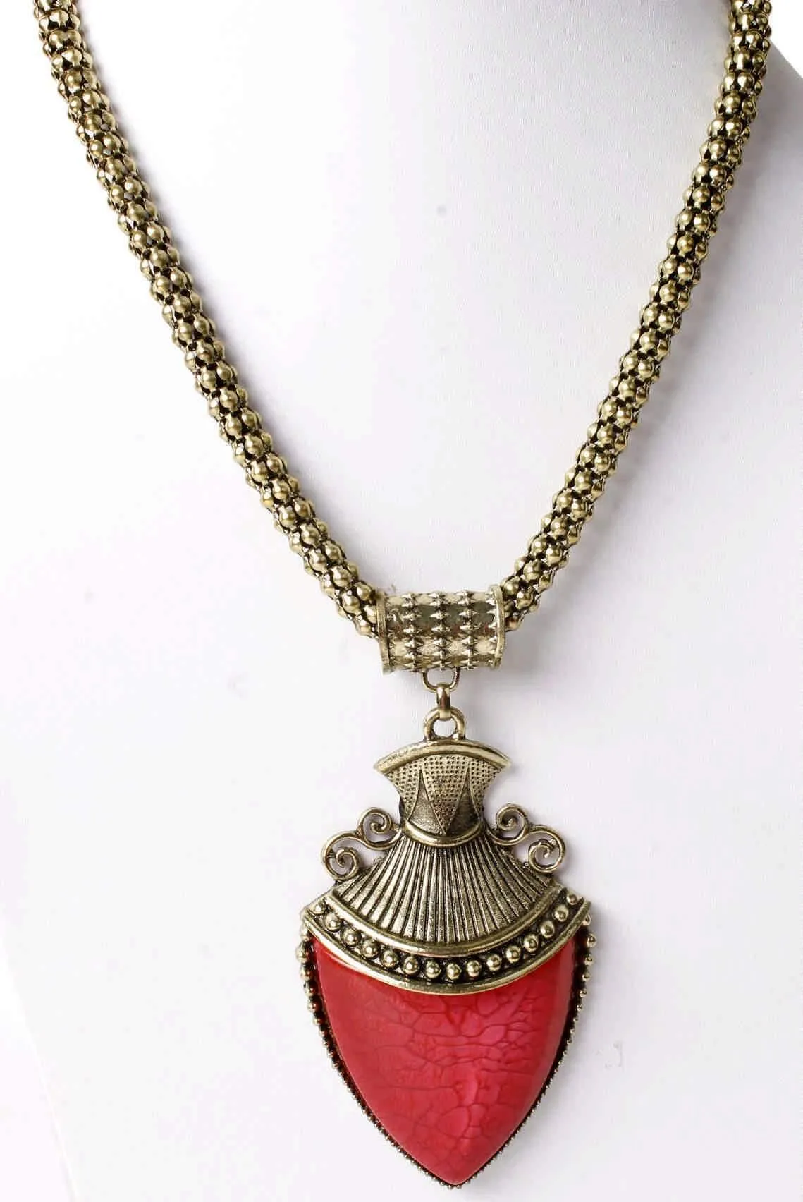 Big Agate Stones Design Imitation Fashion Metal Pendant with Long Chain For Girls