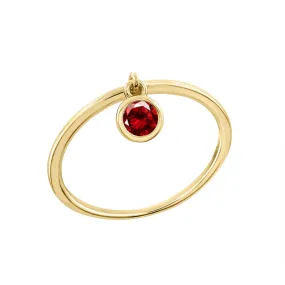 Birth Stone Charm Ring