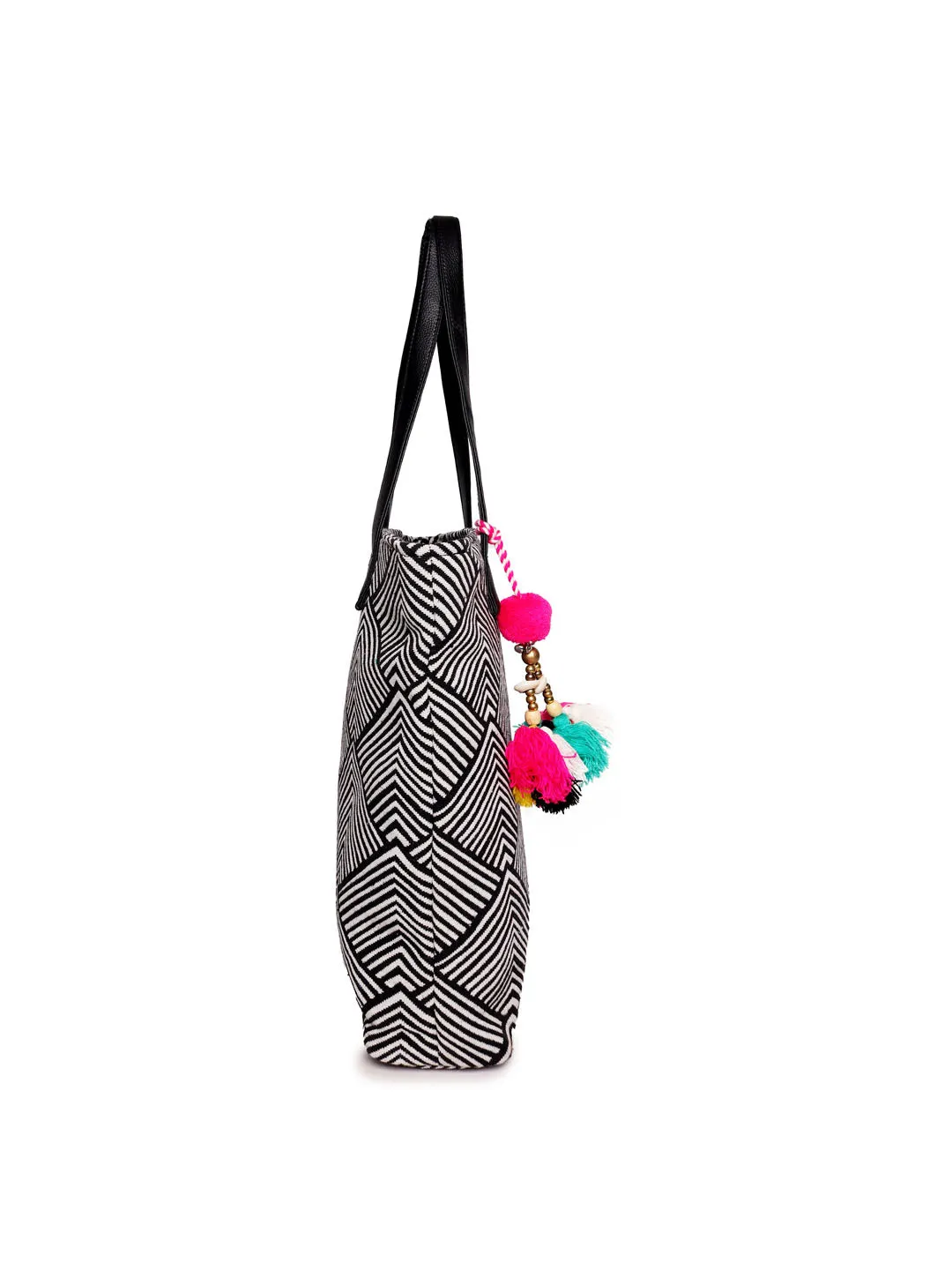 Black White Womens Tote Bag Medium Size