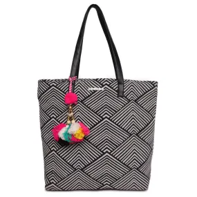 Black White Womens Tote Bag Medium Size