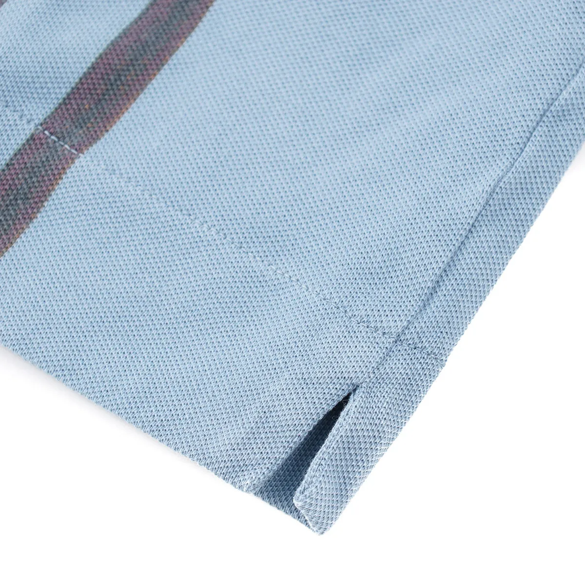 Boglioli Striped Pique Cotton Polo Shirt