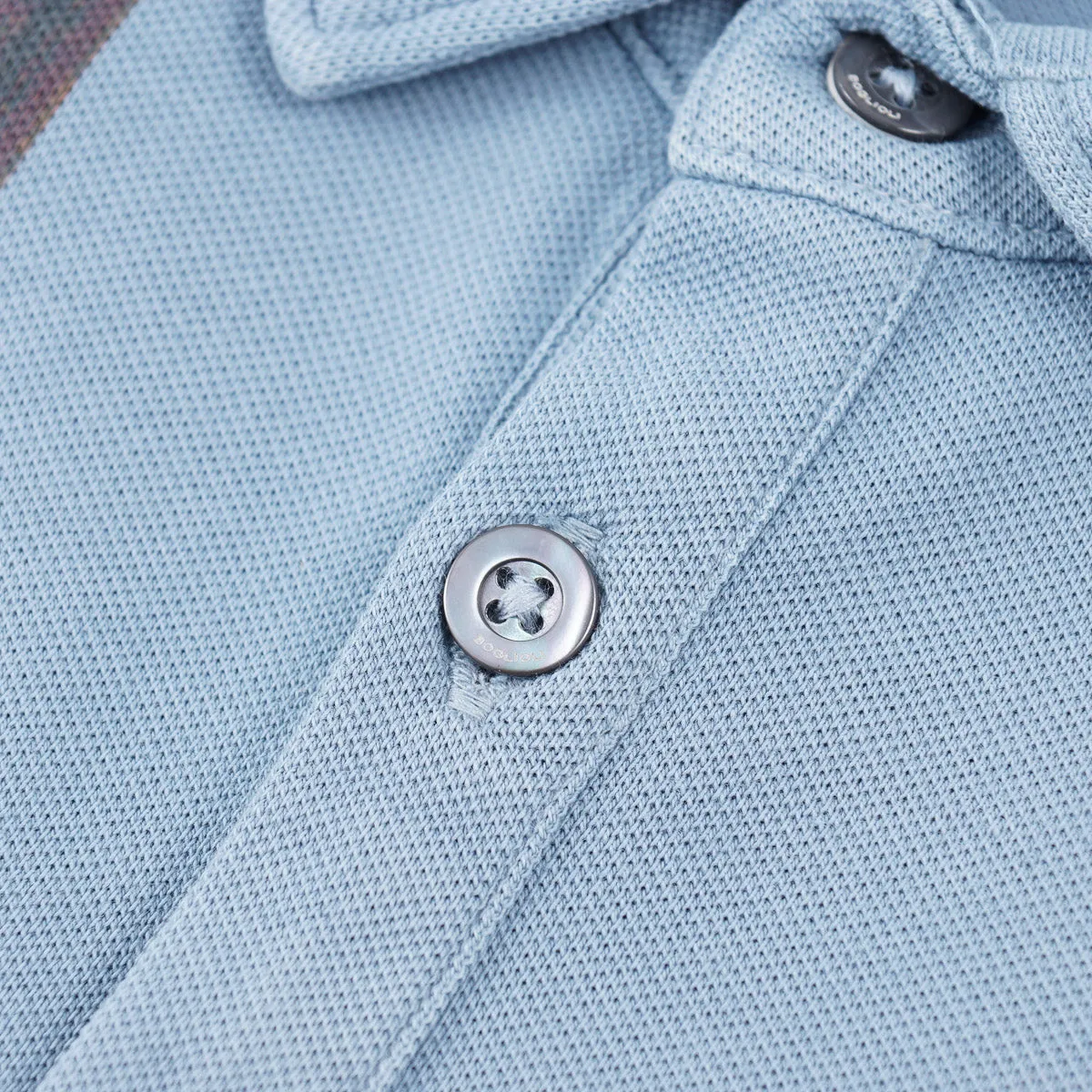 Boglioli Striped Pique Cotton Polo Shirt