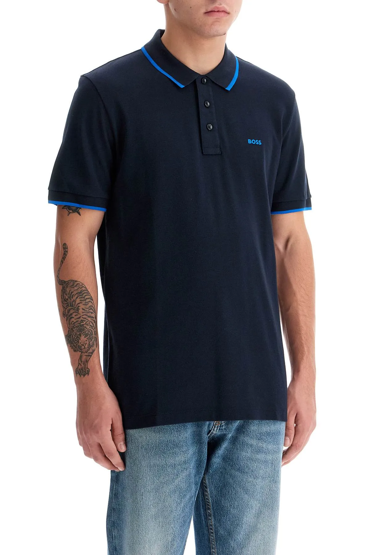 Boss contrast trim parlay polo shirt