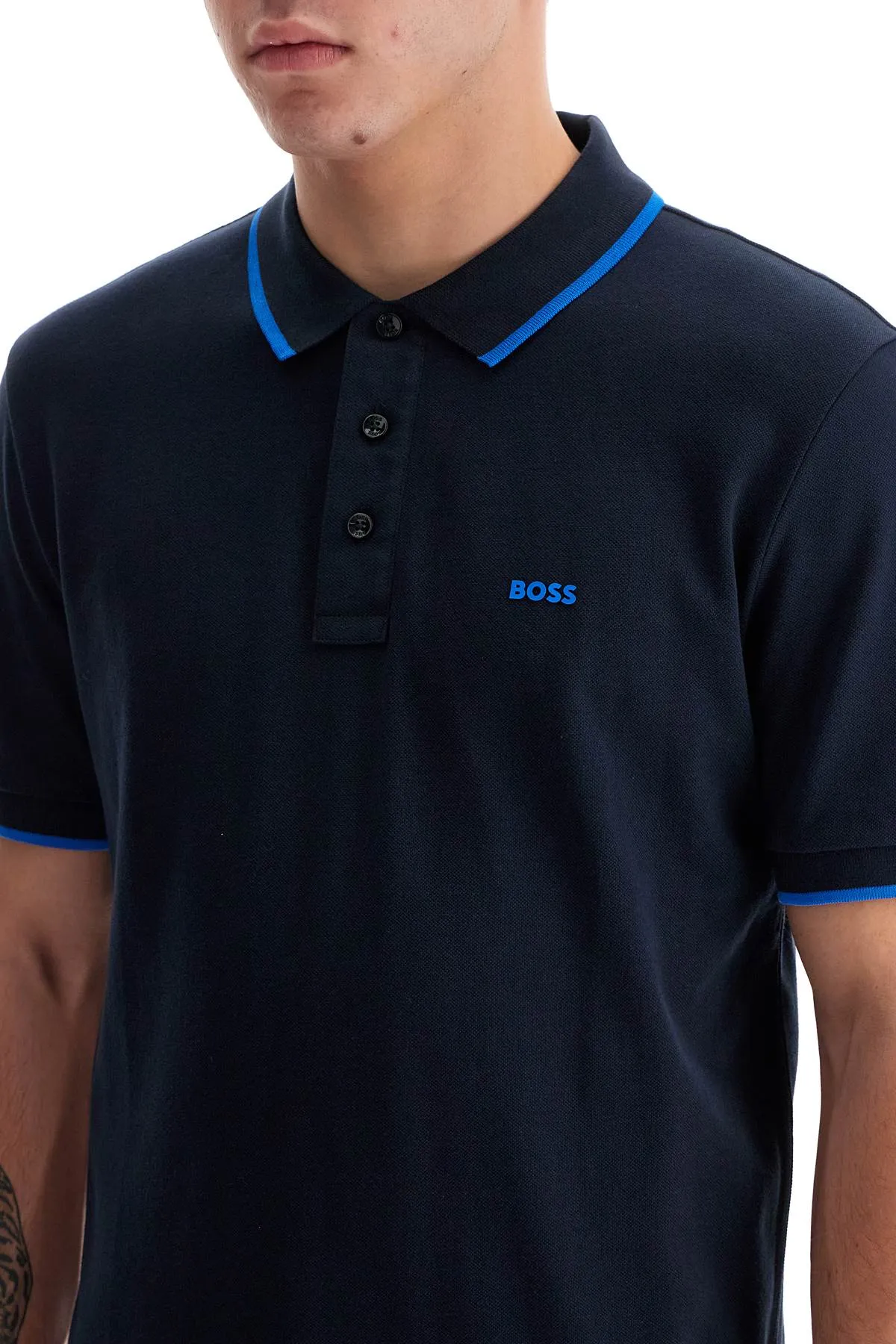 Boss contrast trim parlay polo shirt