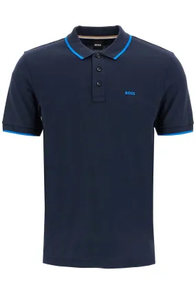 Boss contrast trim parlay polo shirt