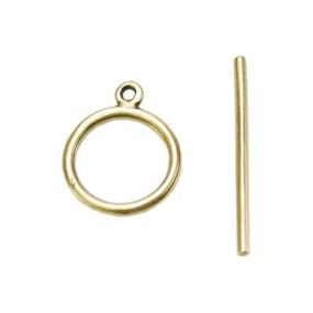 Bronze Plate Toggle Clasp - Mini Wire Round 15mm x 22mm