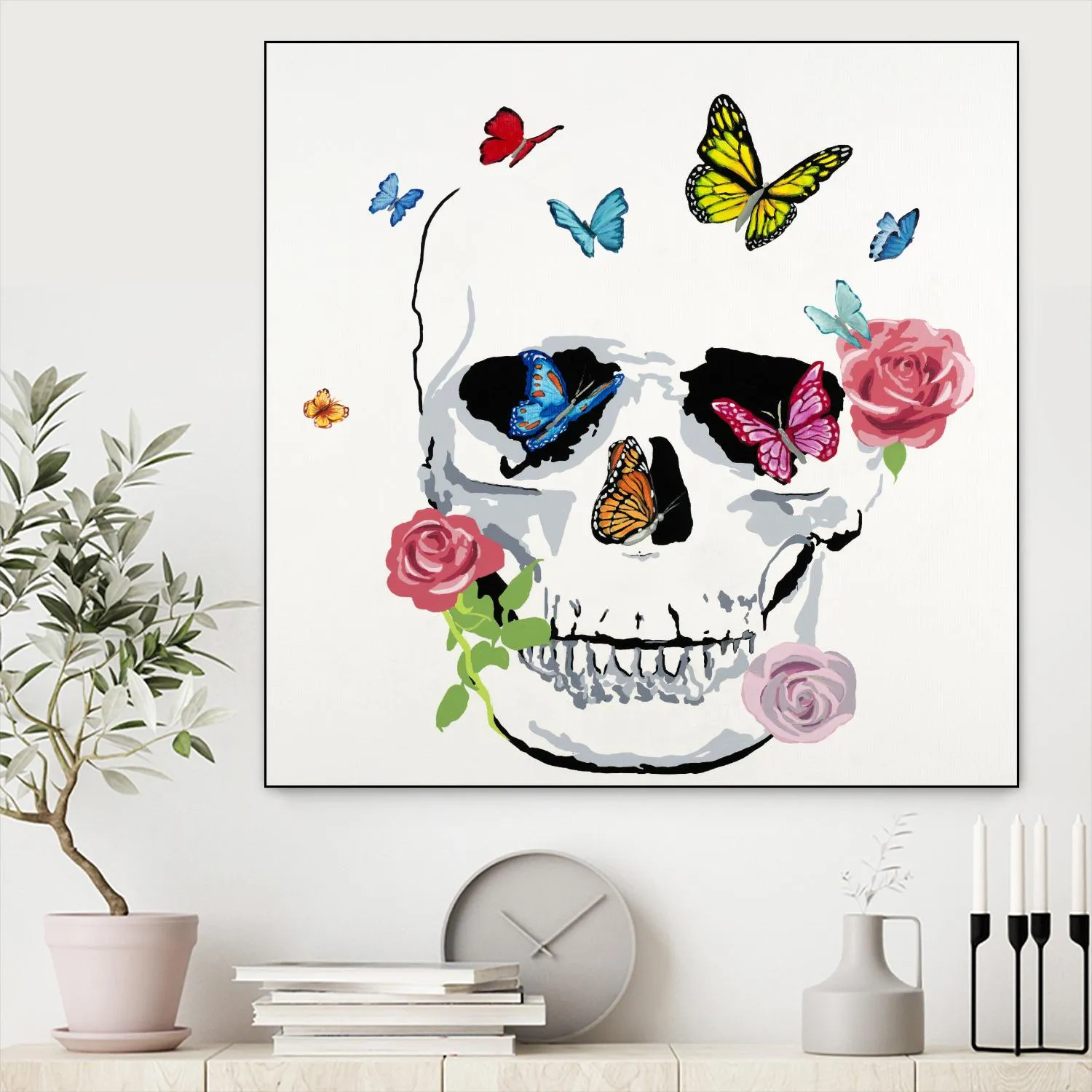 Butterfly Flower Skull
