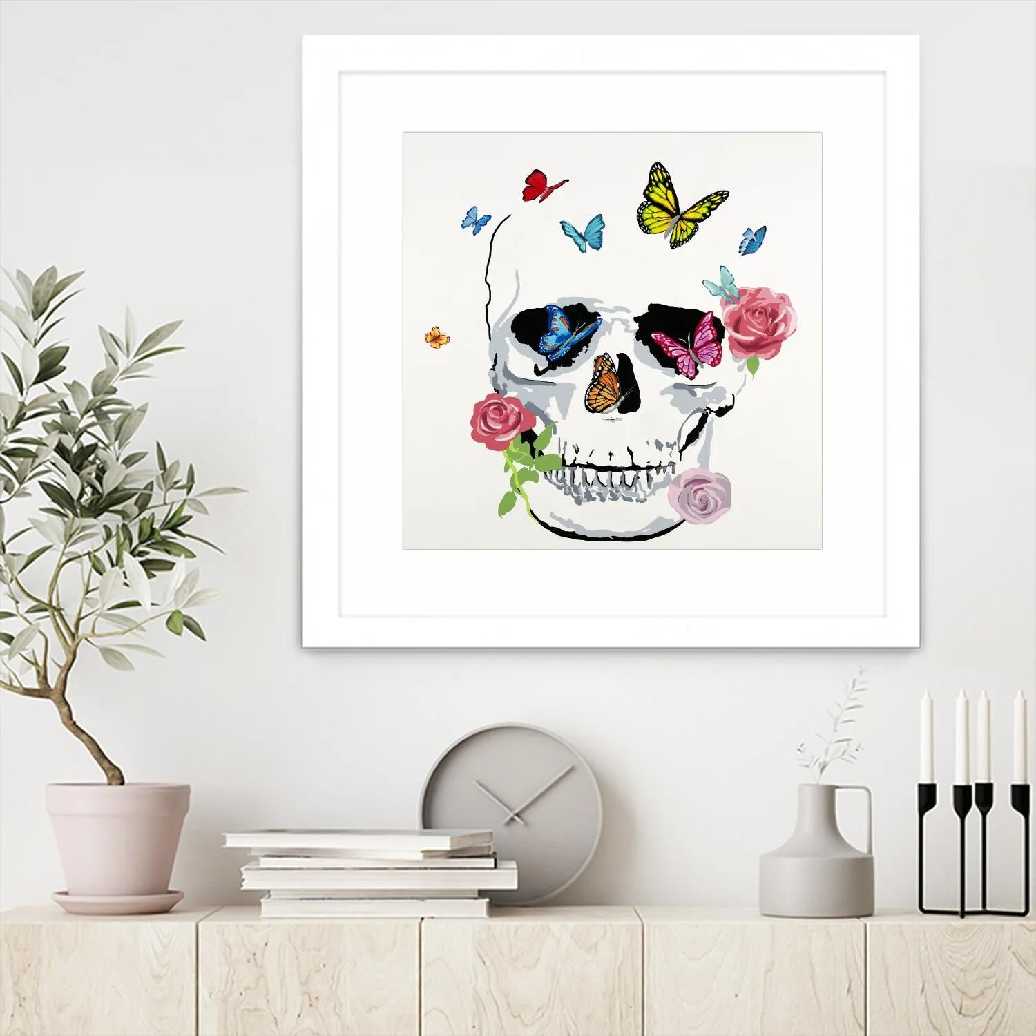 Butterfly Flower Skull