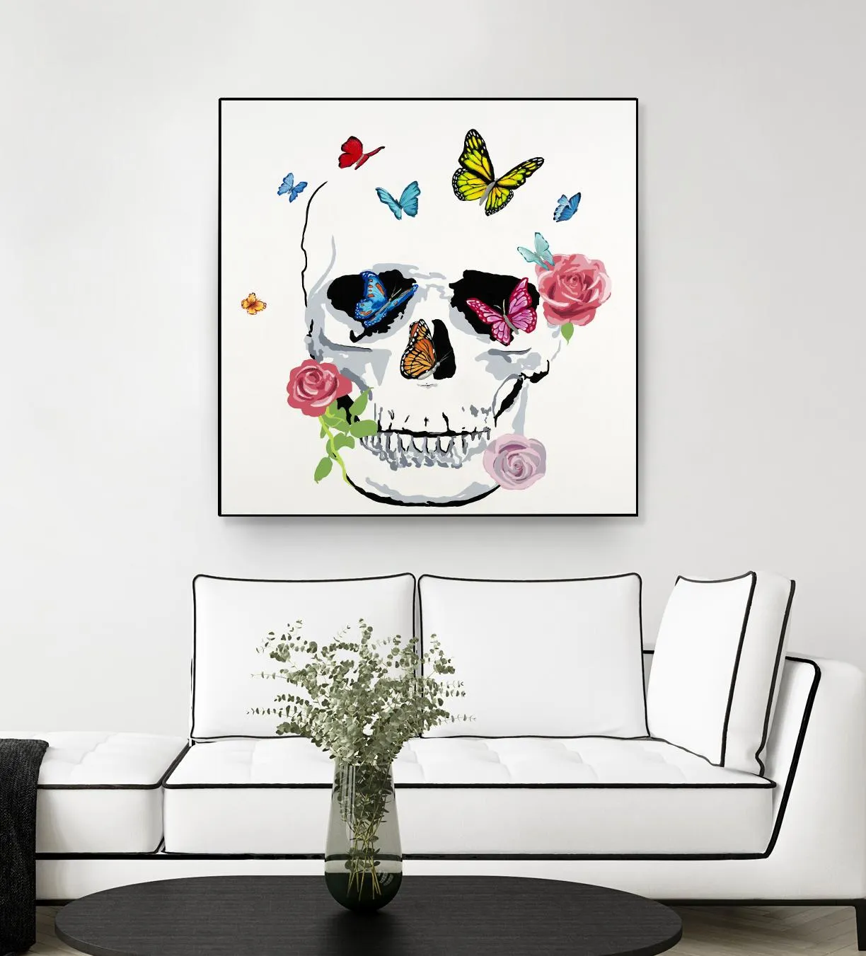 Butterfly Flower Skull