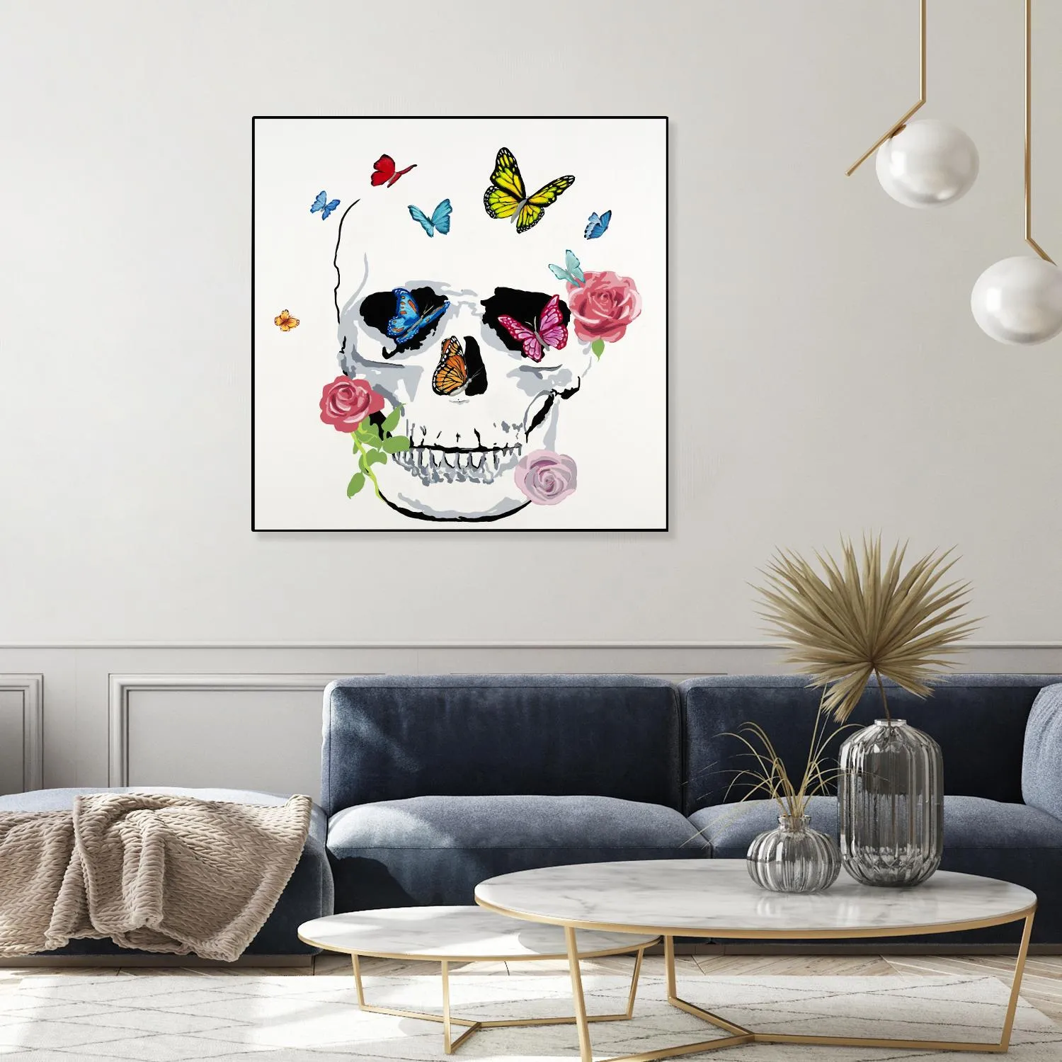 Butterfly Flower Skull