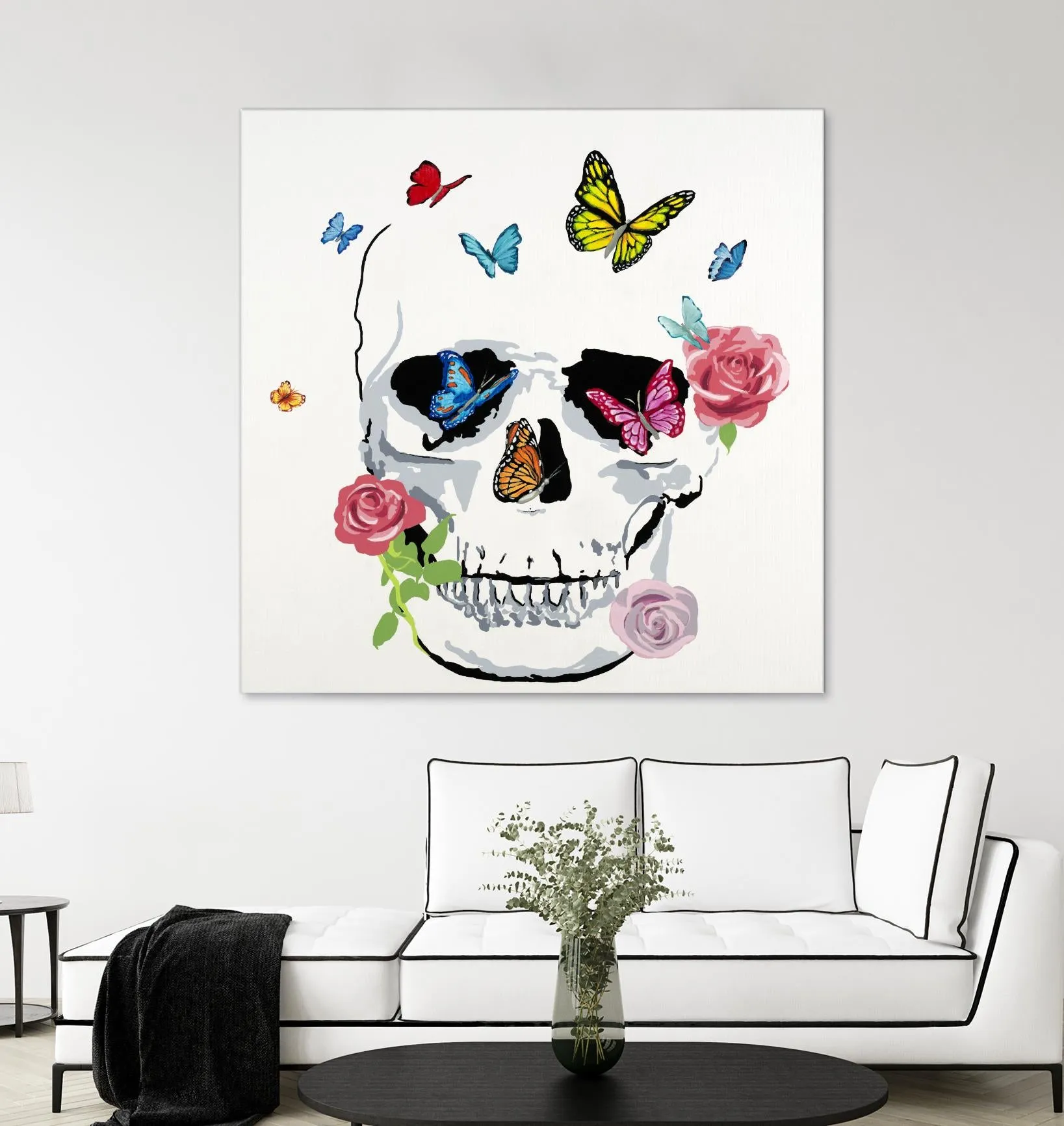 Butterfly Flower Skull