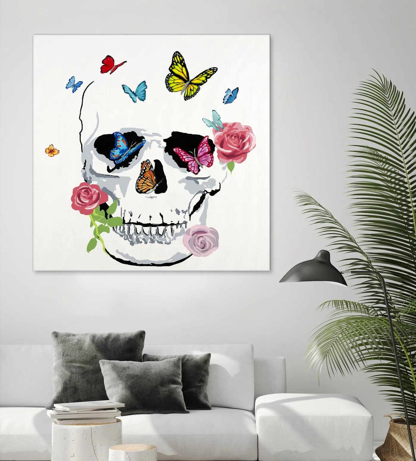 Butterfly Flower Skull