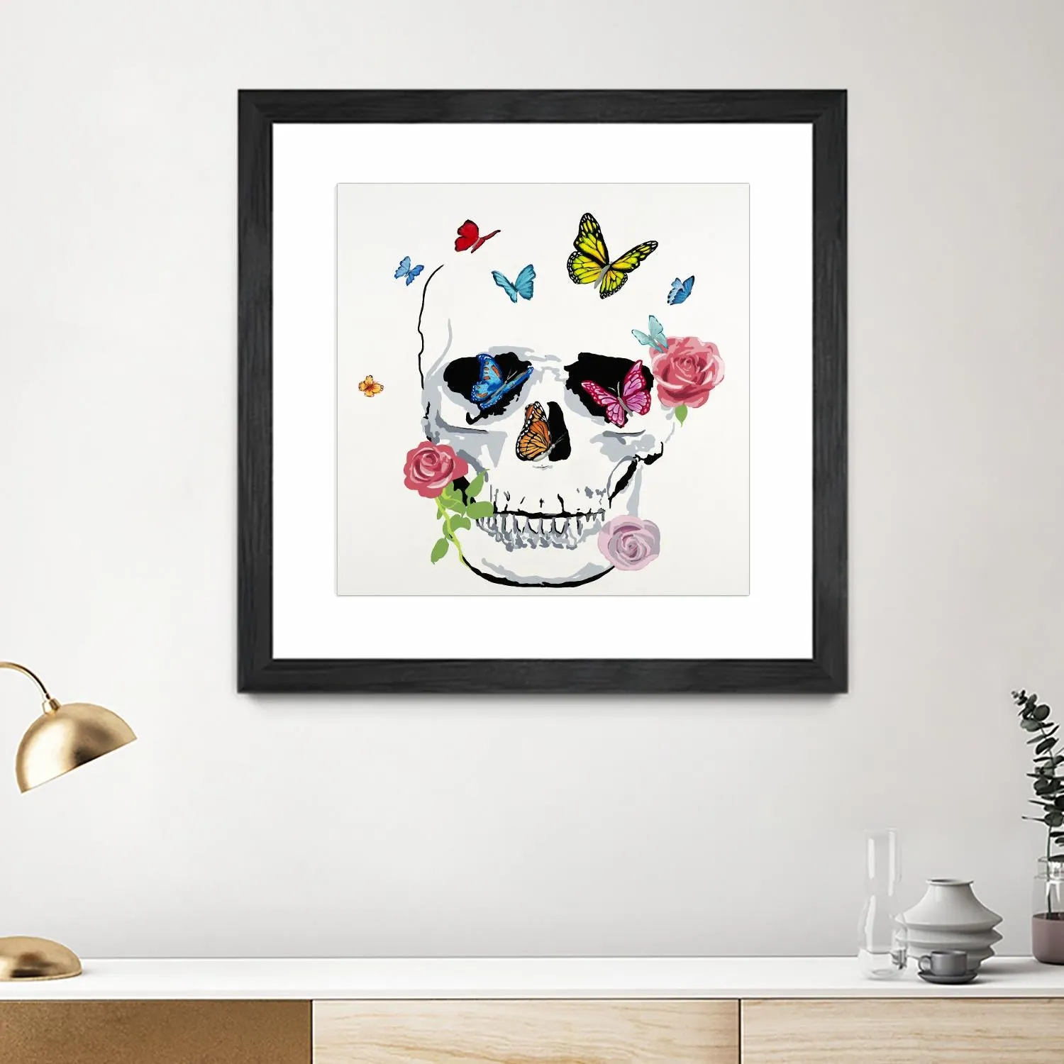 Butterfly Flower Skull