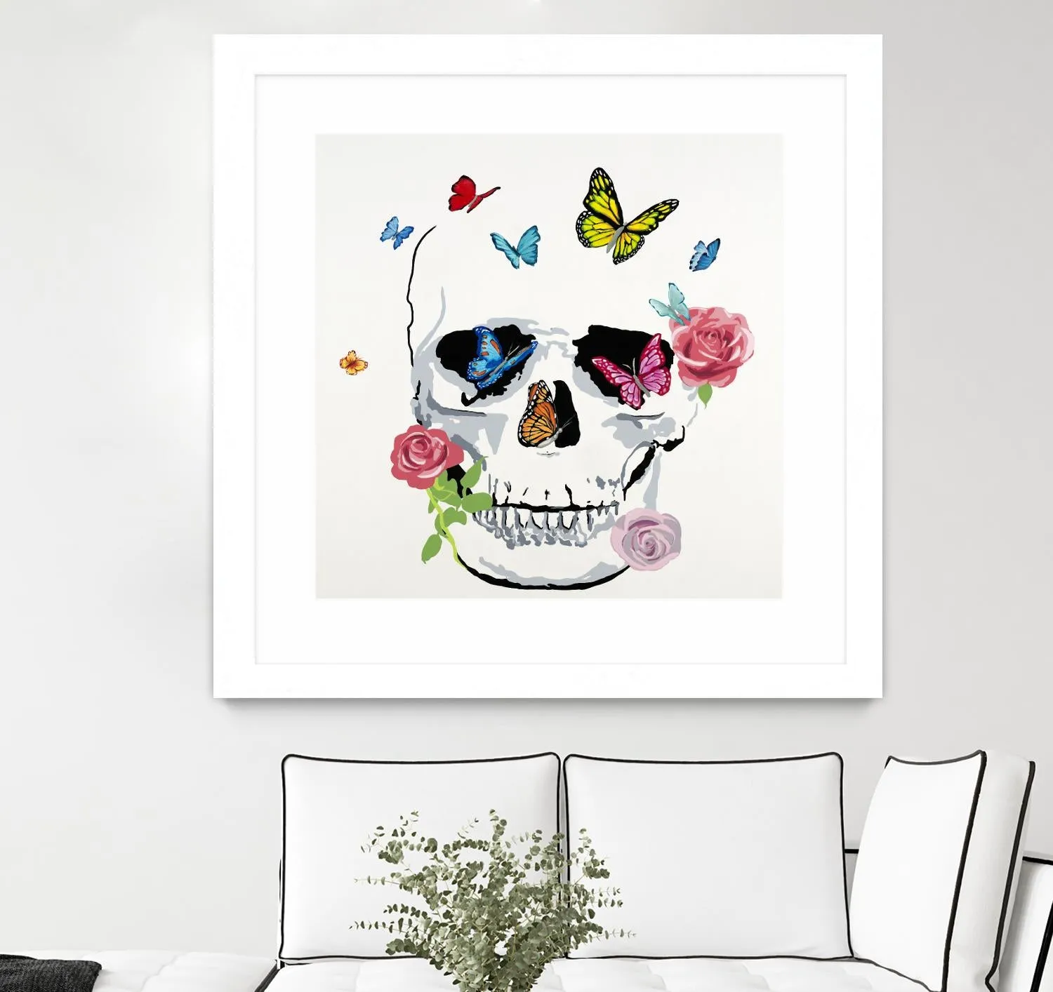 Butterfly Flower Skull