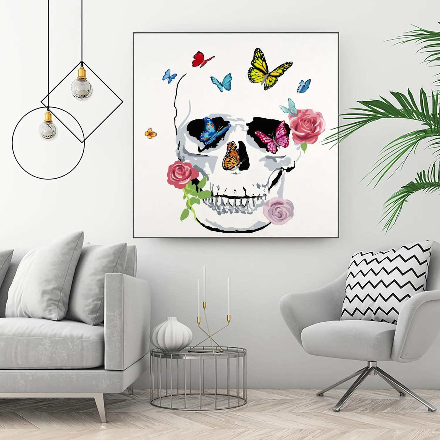 Butterfly Flower Skull