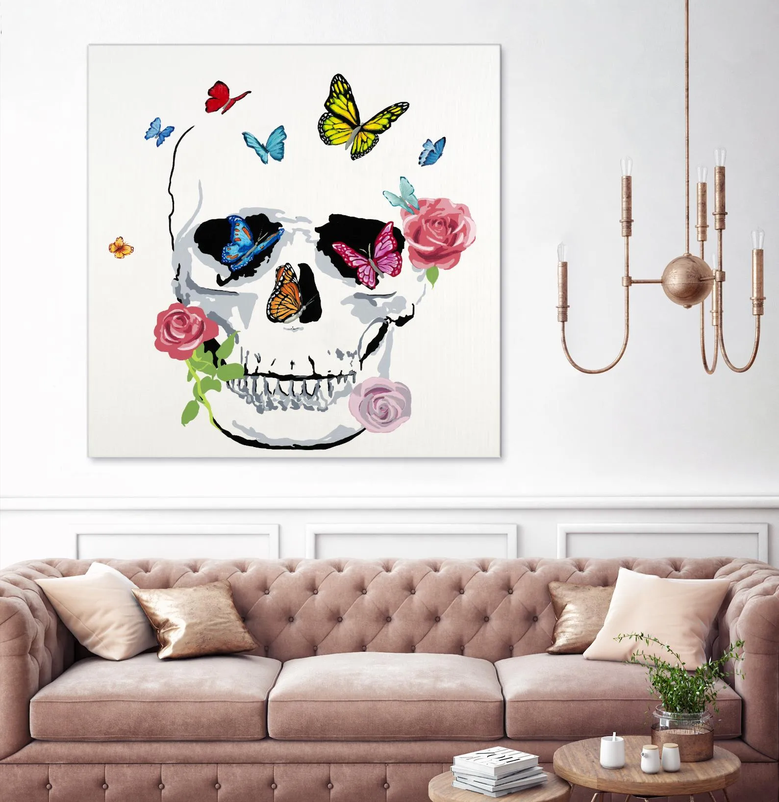 Butterfly Flower Skull