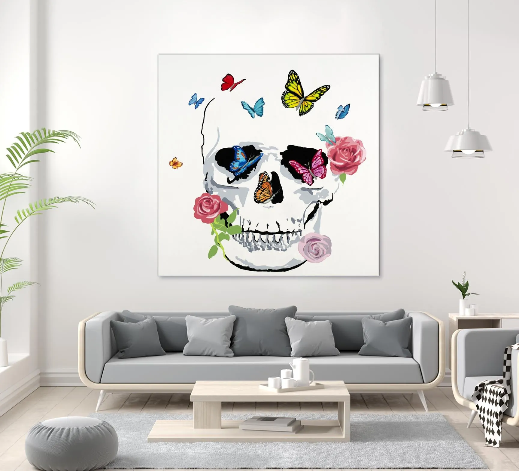 Butterfly Flower Skull