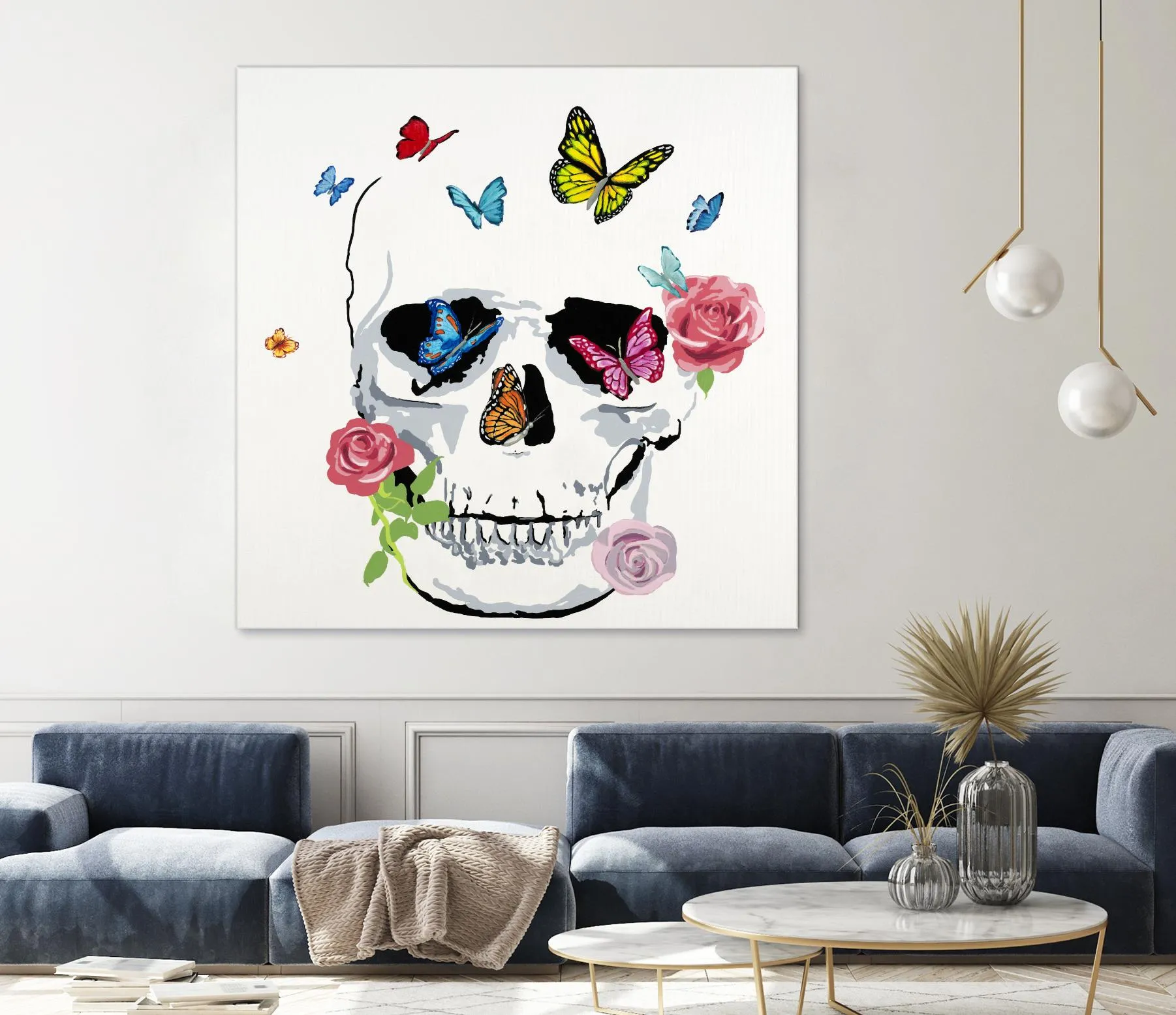 Butterfly Flower Skull