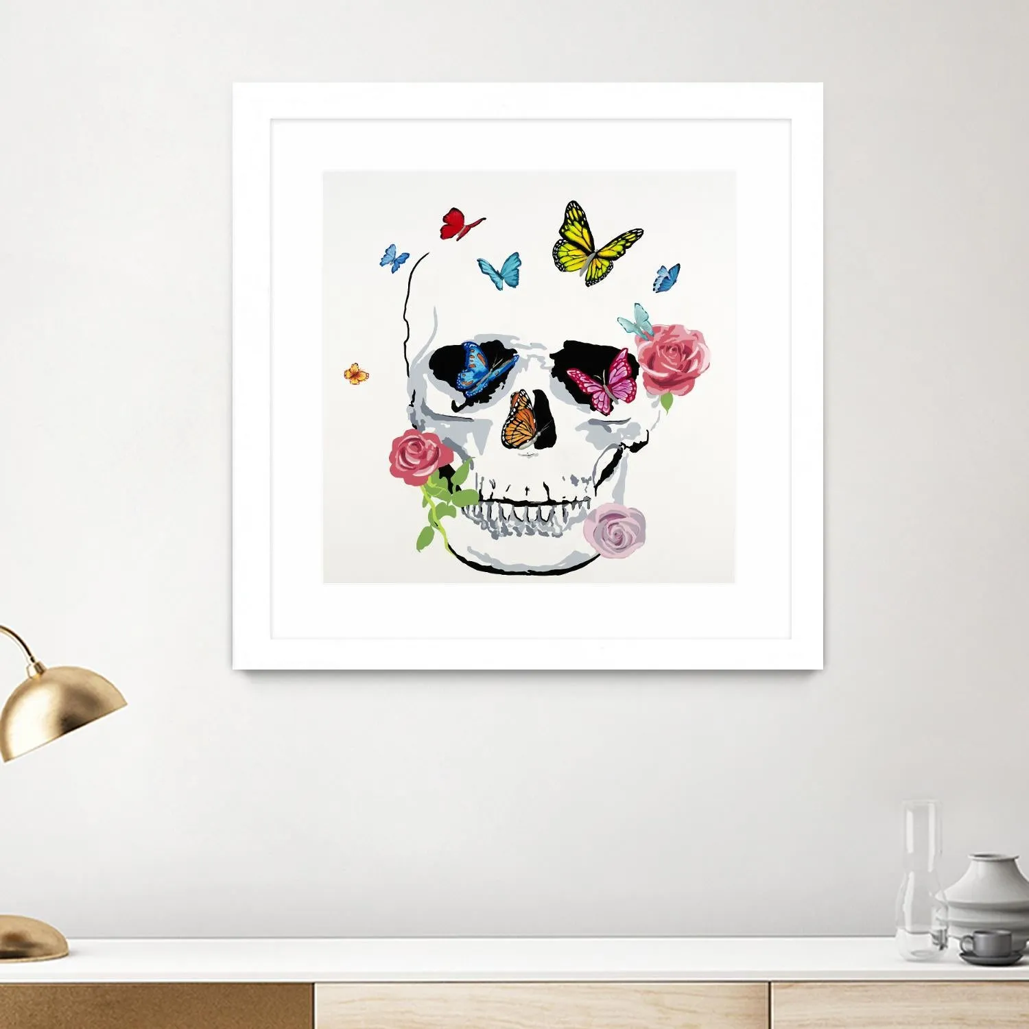 Butterfly Flower Skull