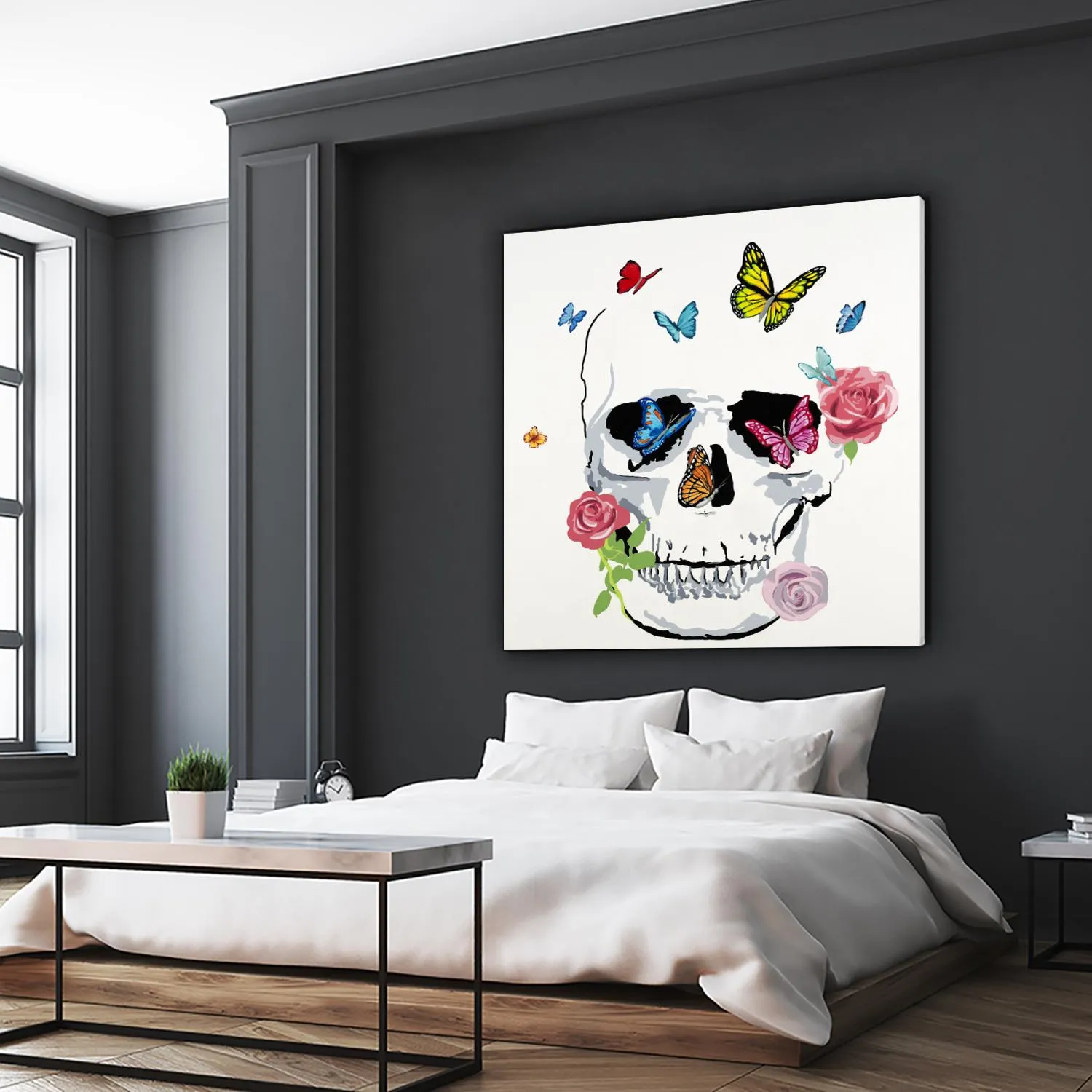 Butterfly Flower Skull