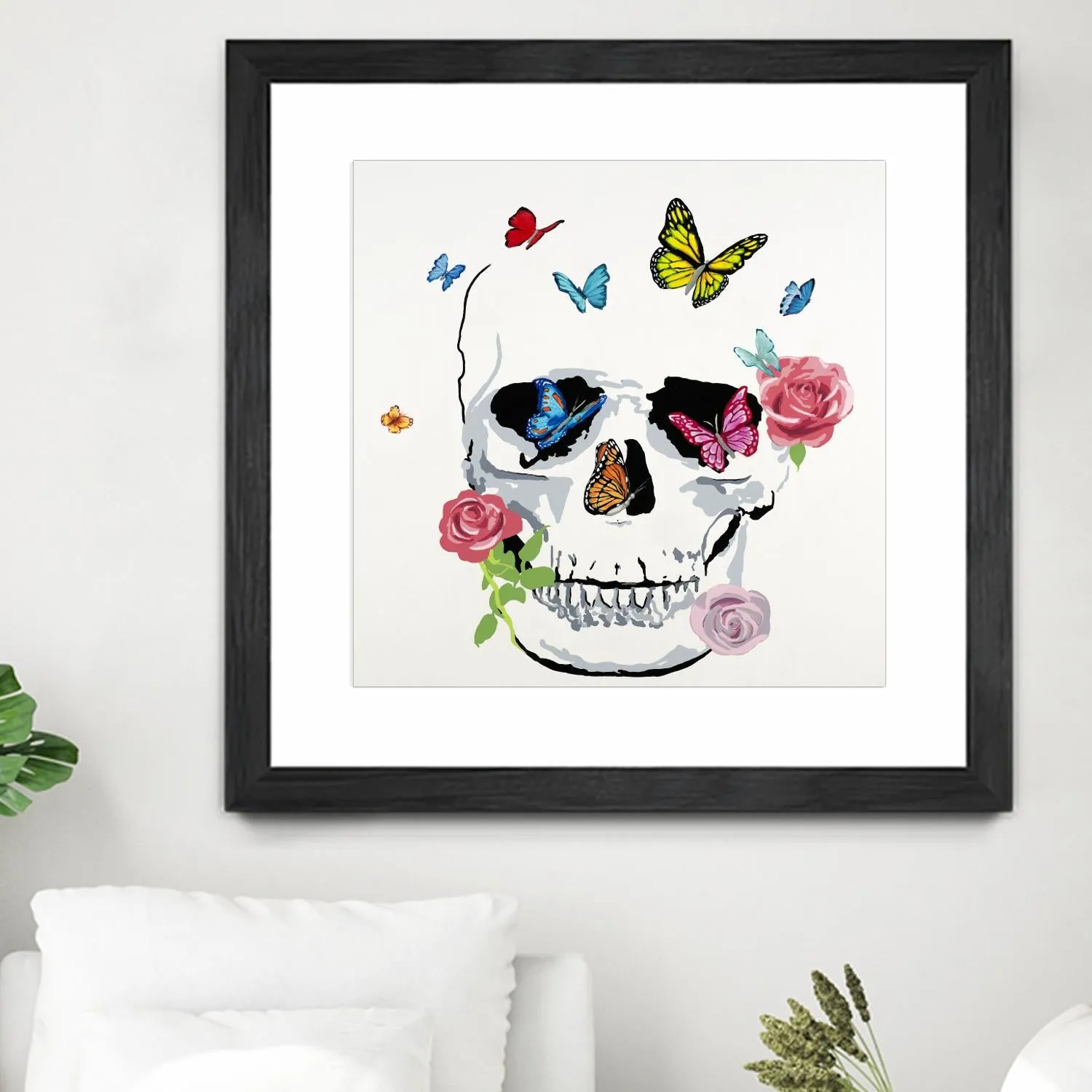 Butterfly Flower Skull