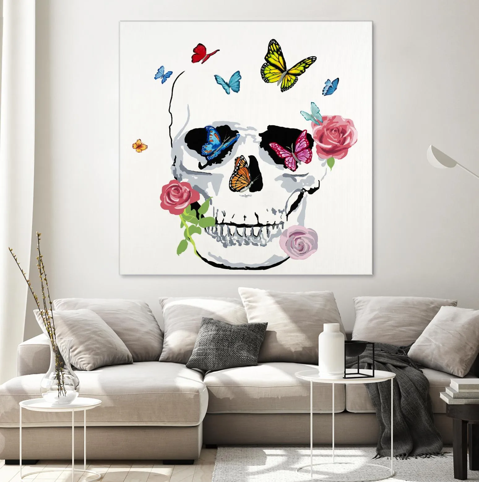 Butterfly Flower Skull