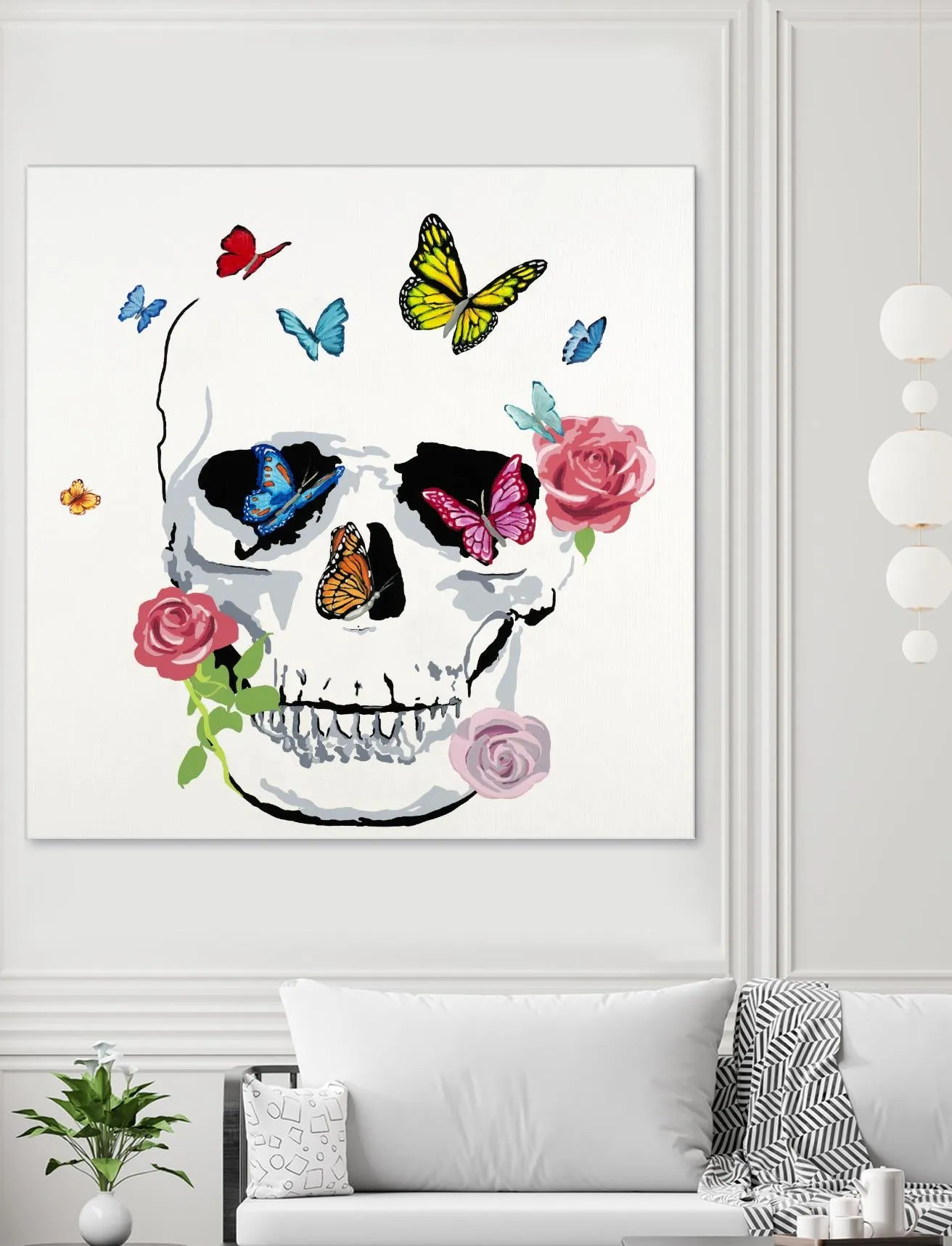 Butterfly Flower Skull