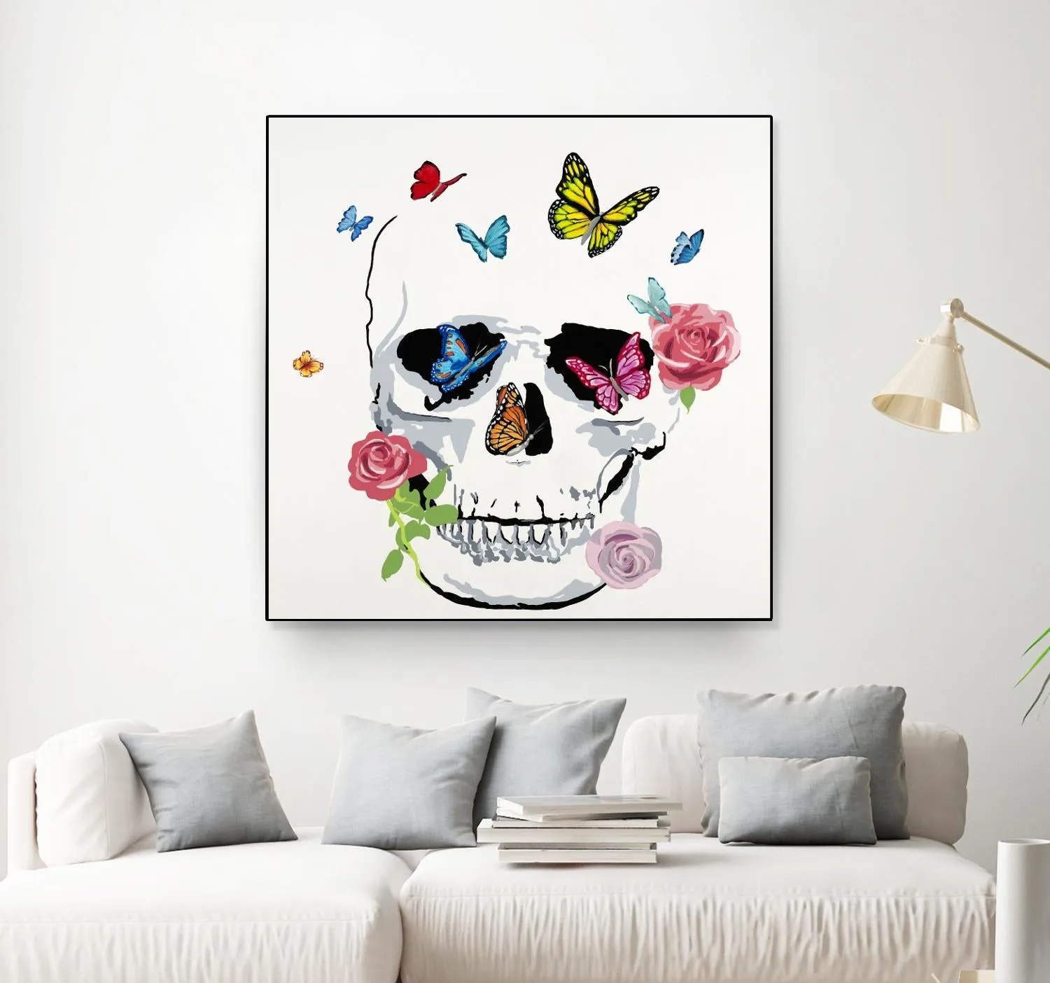 Butterfly Flower Skull