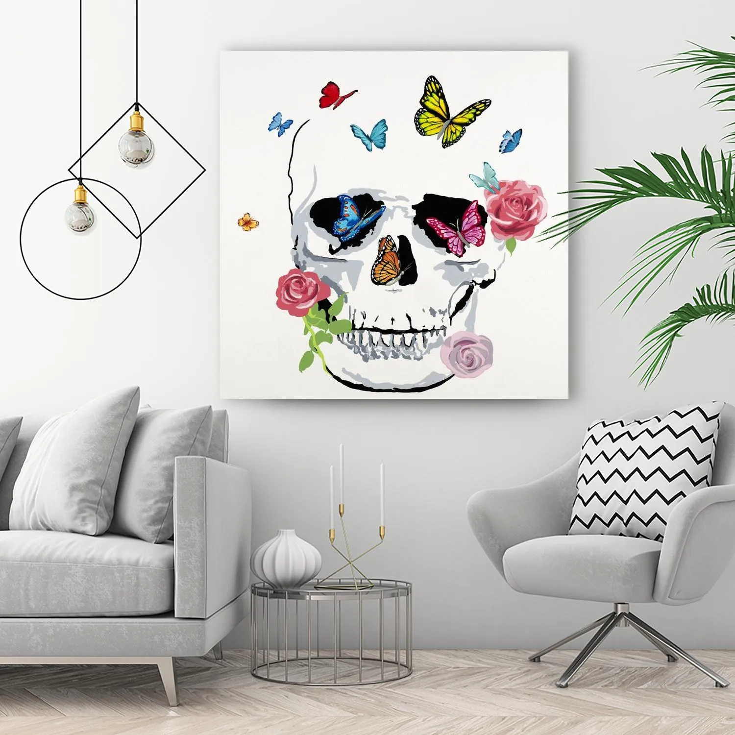 Butterfly Flower Skull