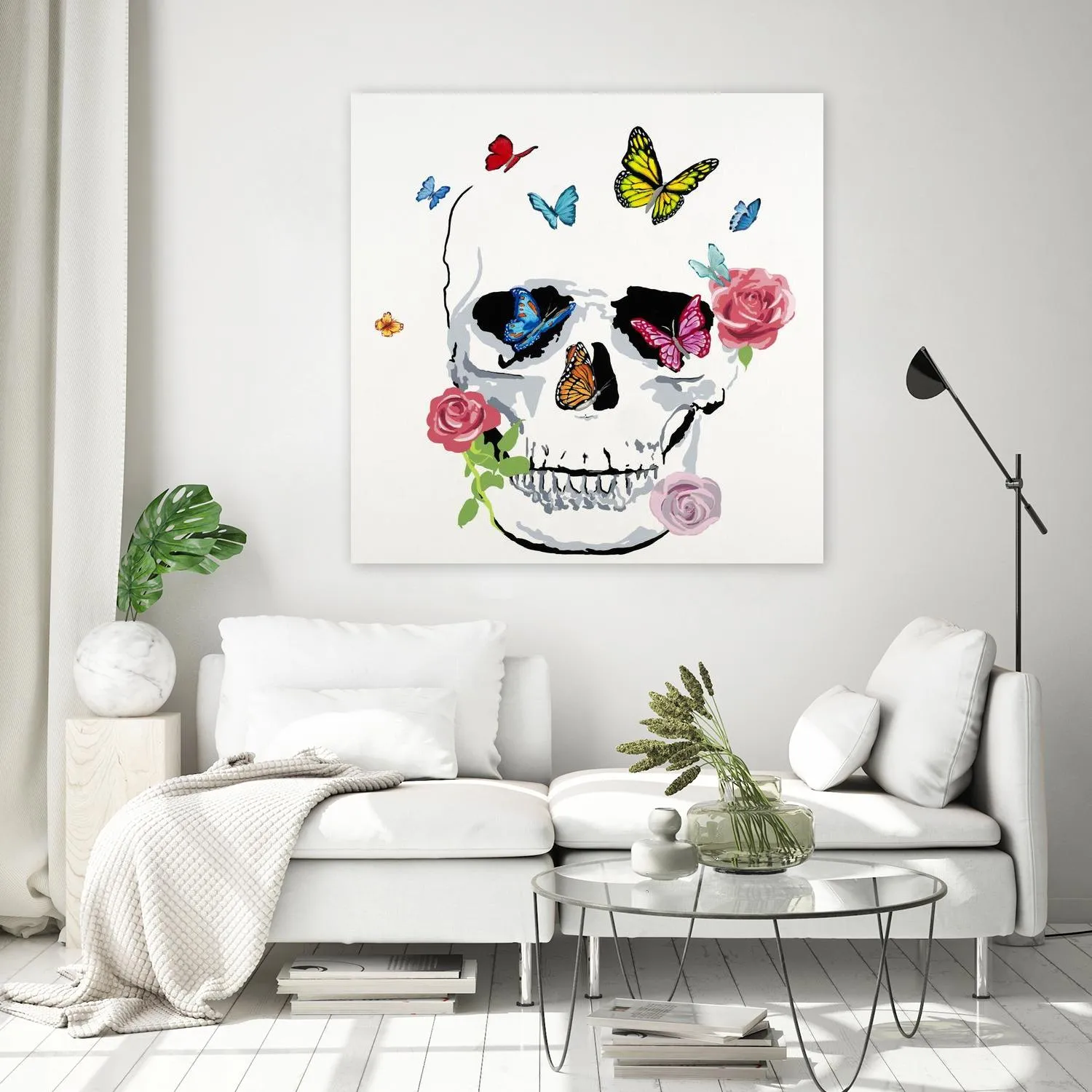 Butterfly Flower Skull