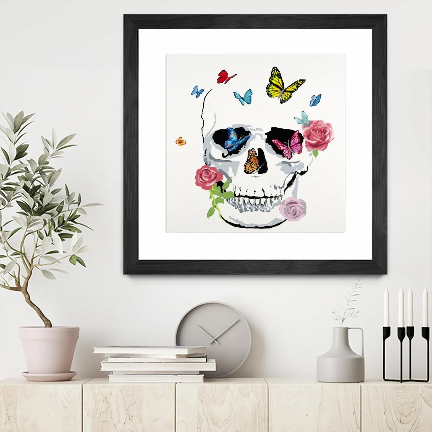 Butterfly Flower Skull