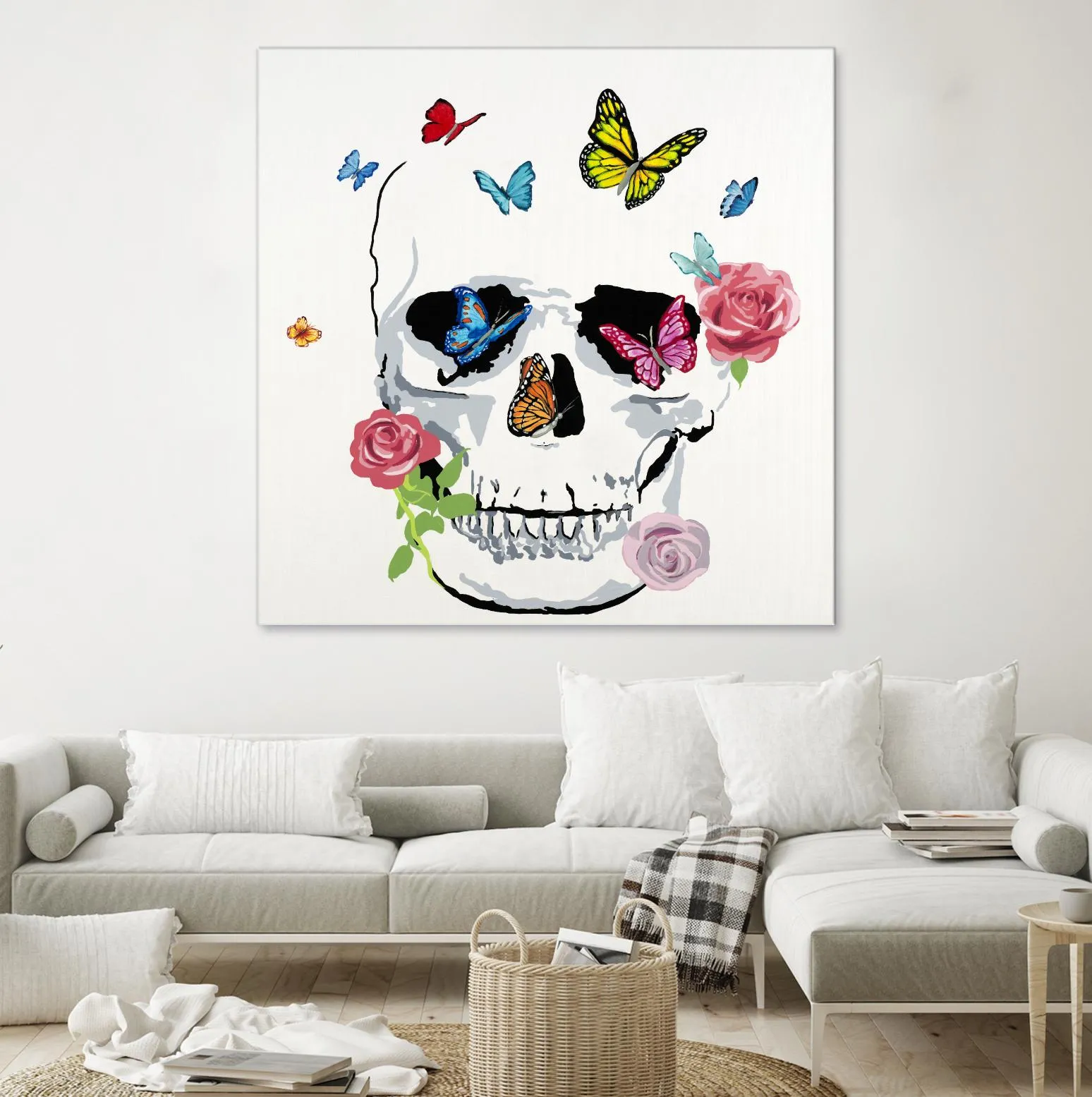 Butterfly Flower Skull