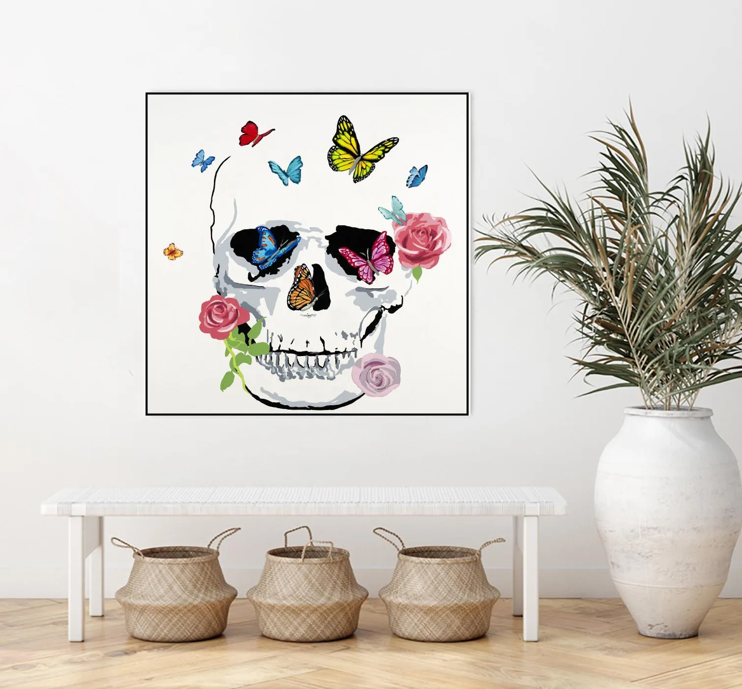 Butterfly Flower Skull
