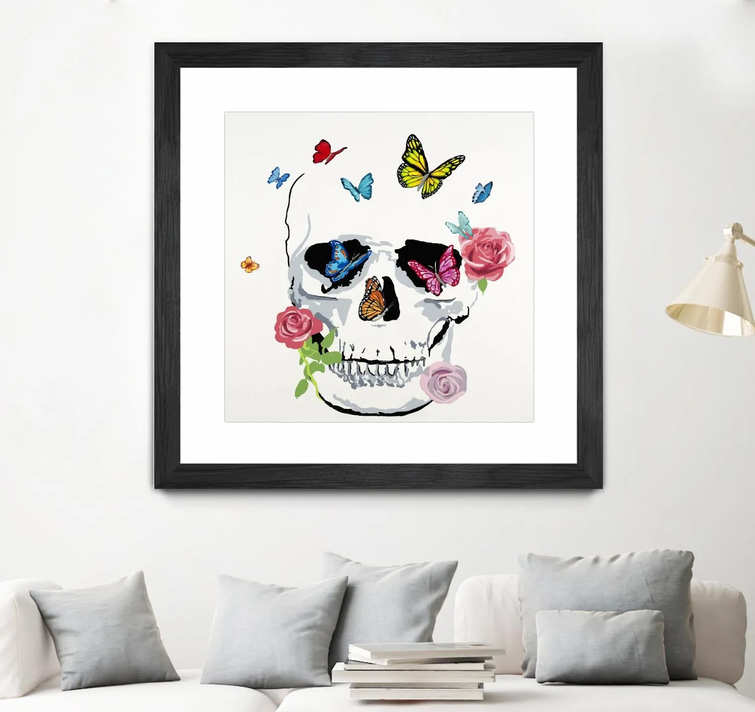 Butterfly Flower Skull