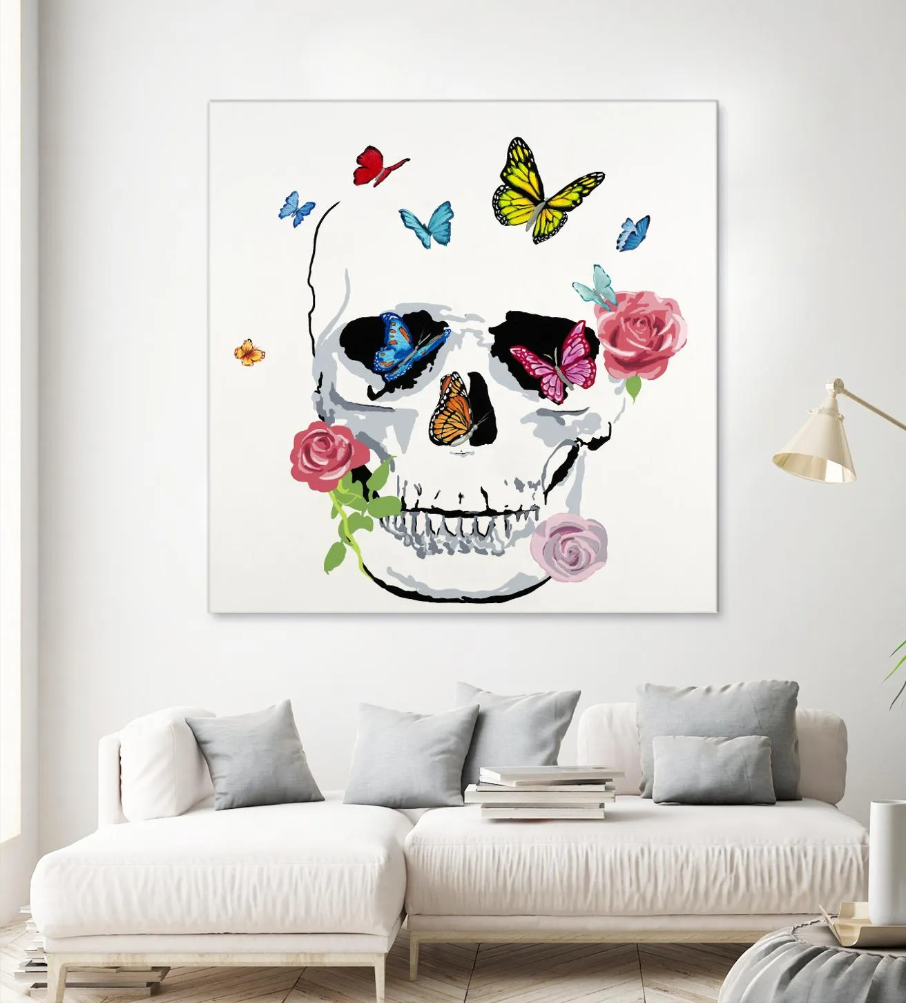 Butterfly Flower Skull