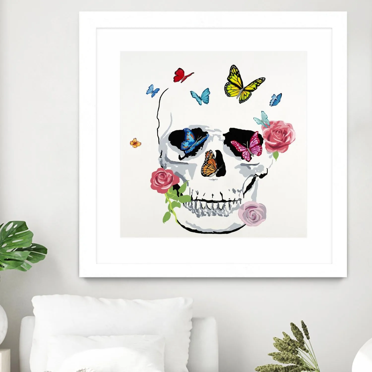 Butterfly Flower Skull