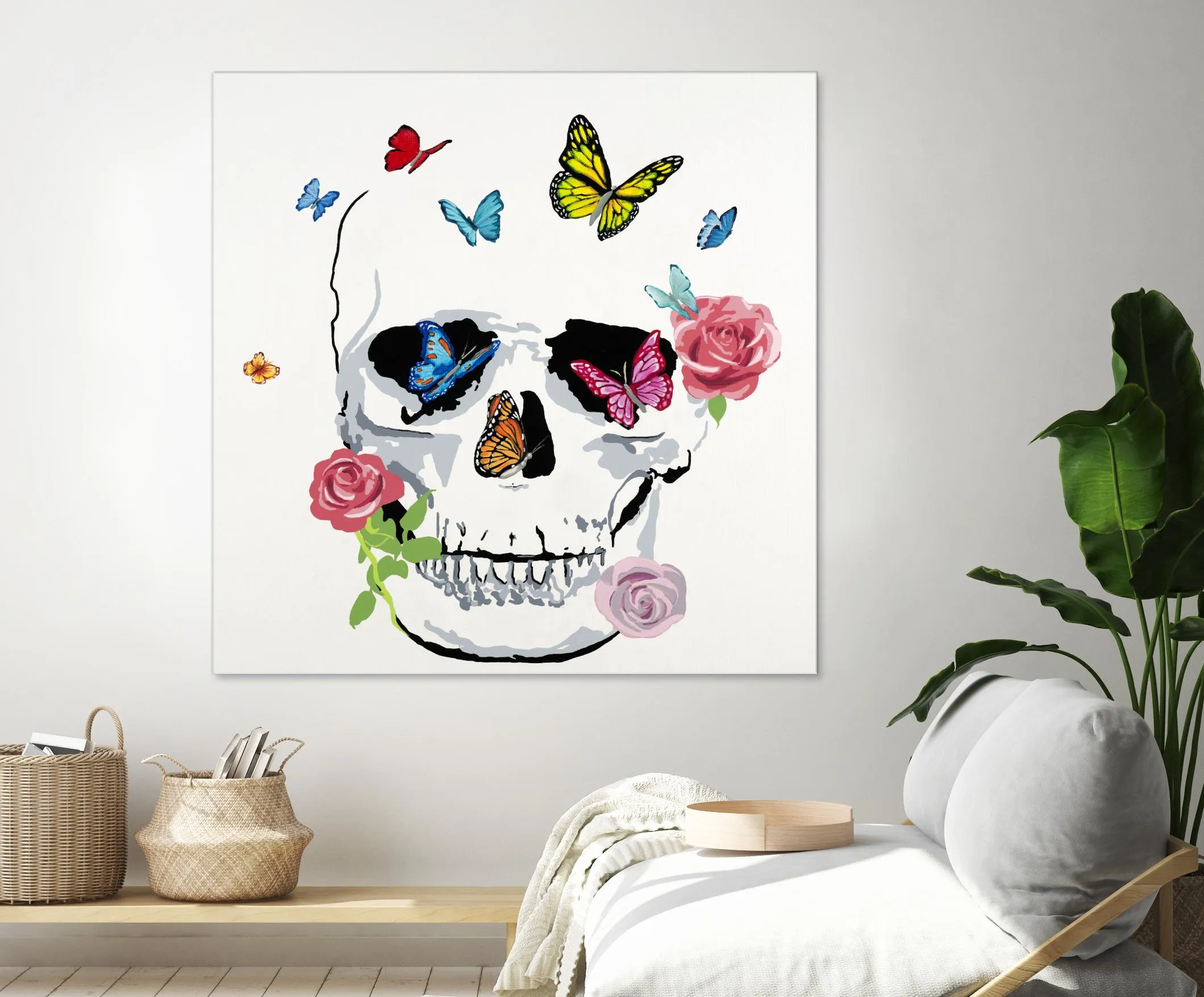 Butterfly Flower Skull